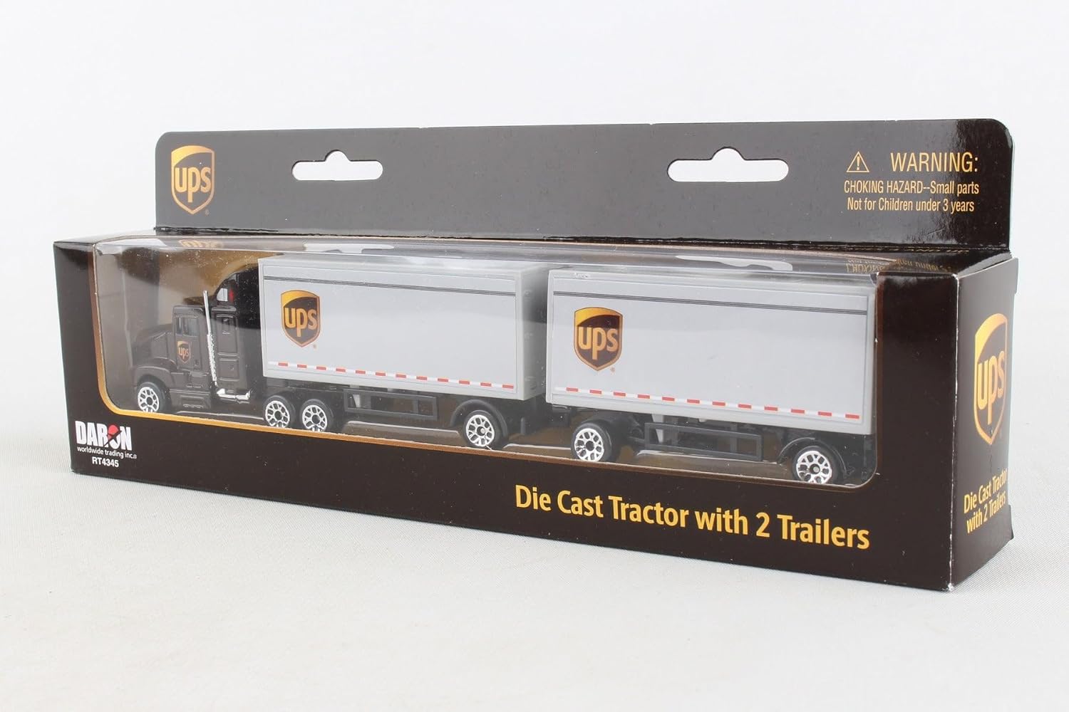 Daron UPS Die Cast Tractor with 2 Trailers