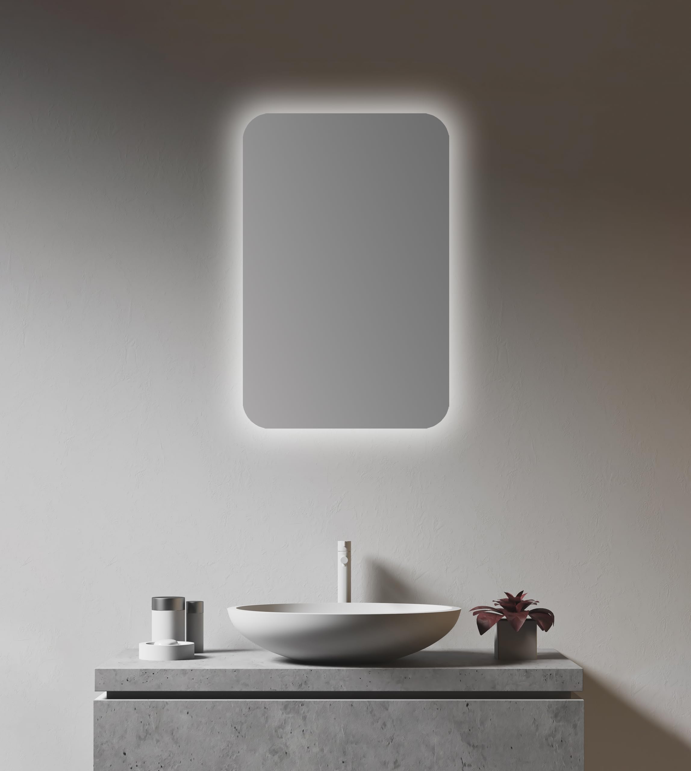 Talos Szafka łazienkowa z lustrem z oświetleniem owalna 40 x 60 cm – szafka łazienkowa z lustrem z wysokiej jakości aluminiowym korpusem w kolorze matowej czerni – szafka łazienkowa z lustrem z dwoma