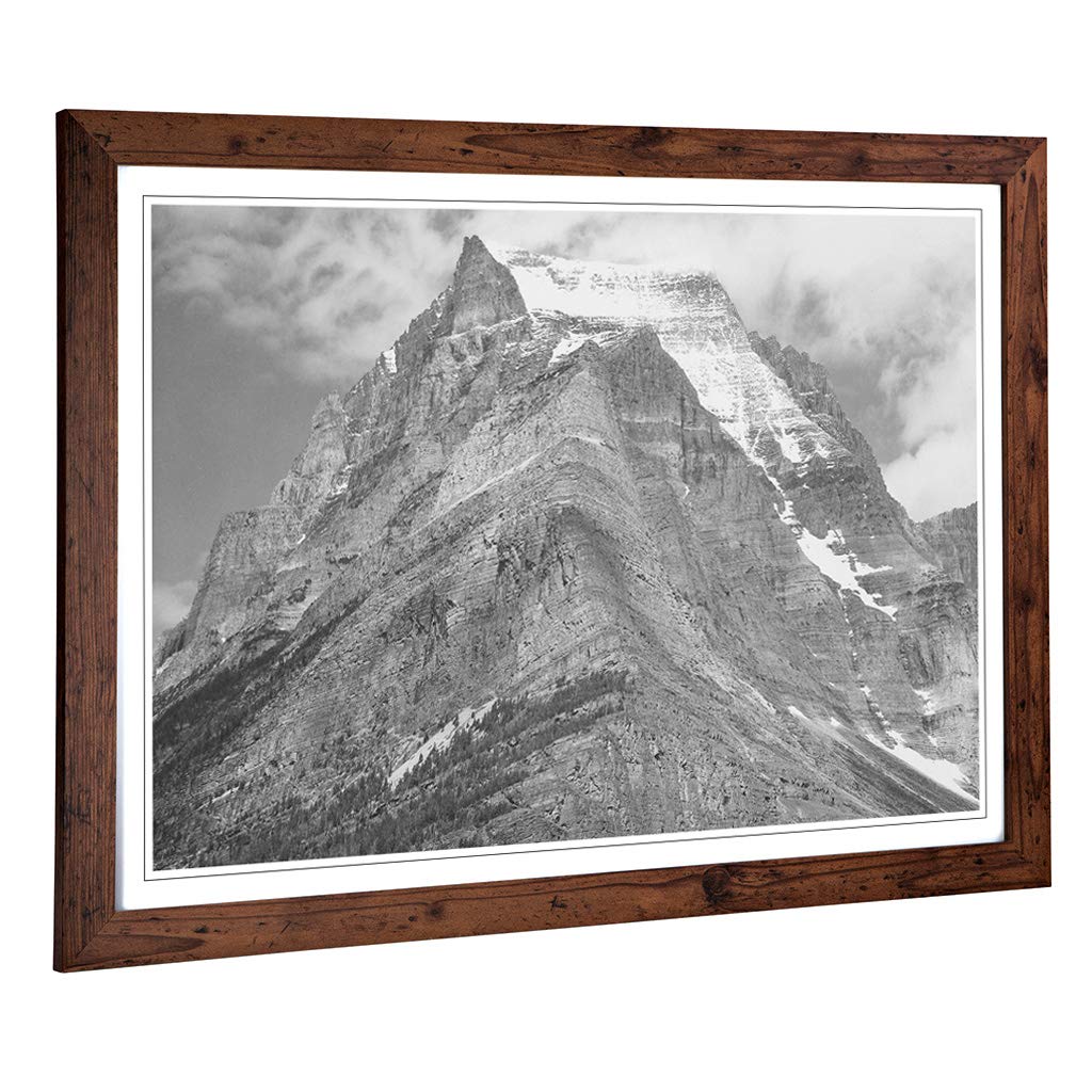 Big Box Art Framed Print of Ansel Adams Glacier National Park Montana 5 Design | Wall Art Picture | Home Decor for Kitchen, Living Room, Bedroom, Hallway, Walnut, A2 / 24.5x18 Inch / 62x45cm