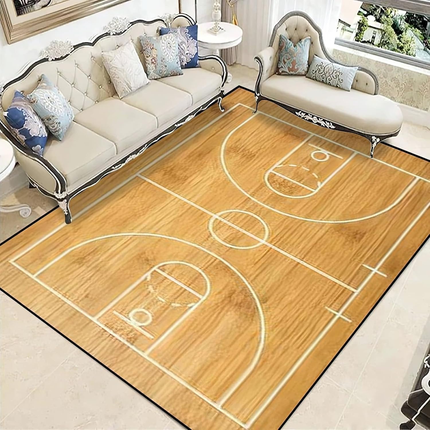 Amazon com: Log Color Basketball Court Area Rugs Sports Basketball
