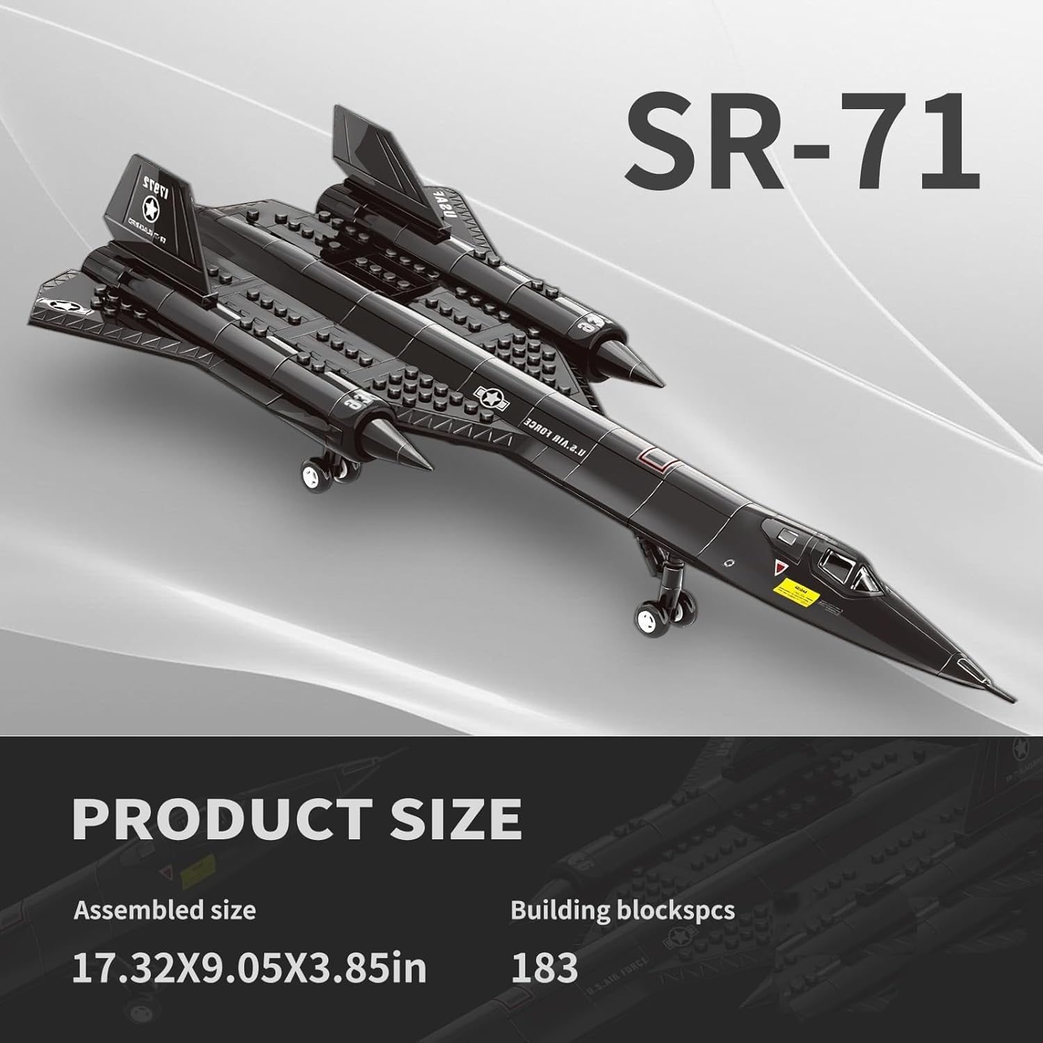 Bloques de sujeción para avión Blackbird SR-71, juego de bloques de construcción 1:74, avión de combate militar WW2, avión de combate de la Fuerza Aérea Eurofighter, modelo jet regalos creativos para