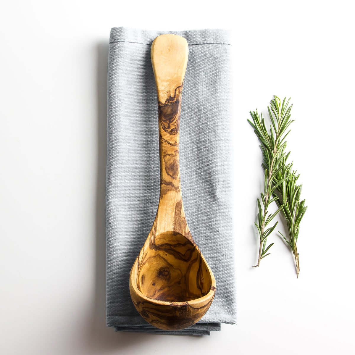 Cucharón de madera de olivo, 1 unidad, 25 cm, clásico