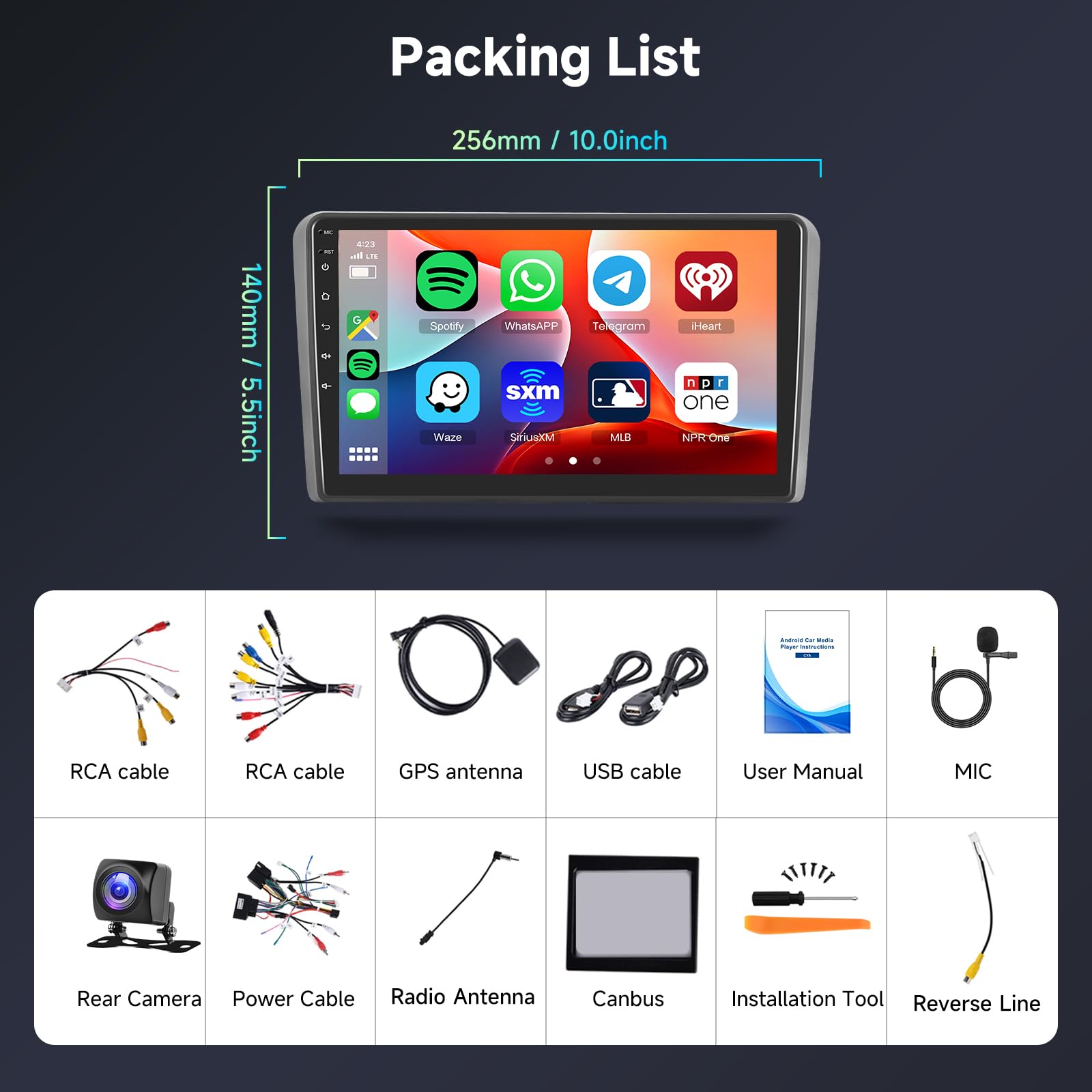 [6G+128G] 8-Core Radio para Audi A3 2003-2012/S3 2006-2012/RS3 2011-2012 Android Radio Coche con Bluetooth GPS,Hodozzy Pantalla Táctil de 9 Pulgadas con Carplay Android Auto,WiFi USB,DSP,FM/RDS Radio