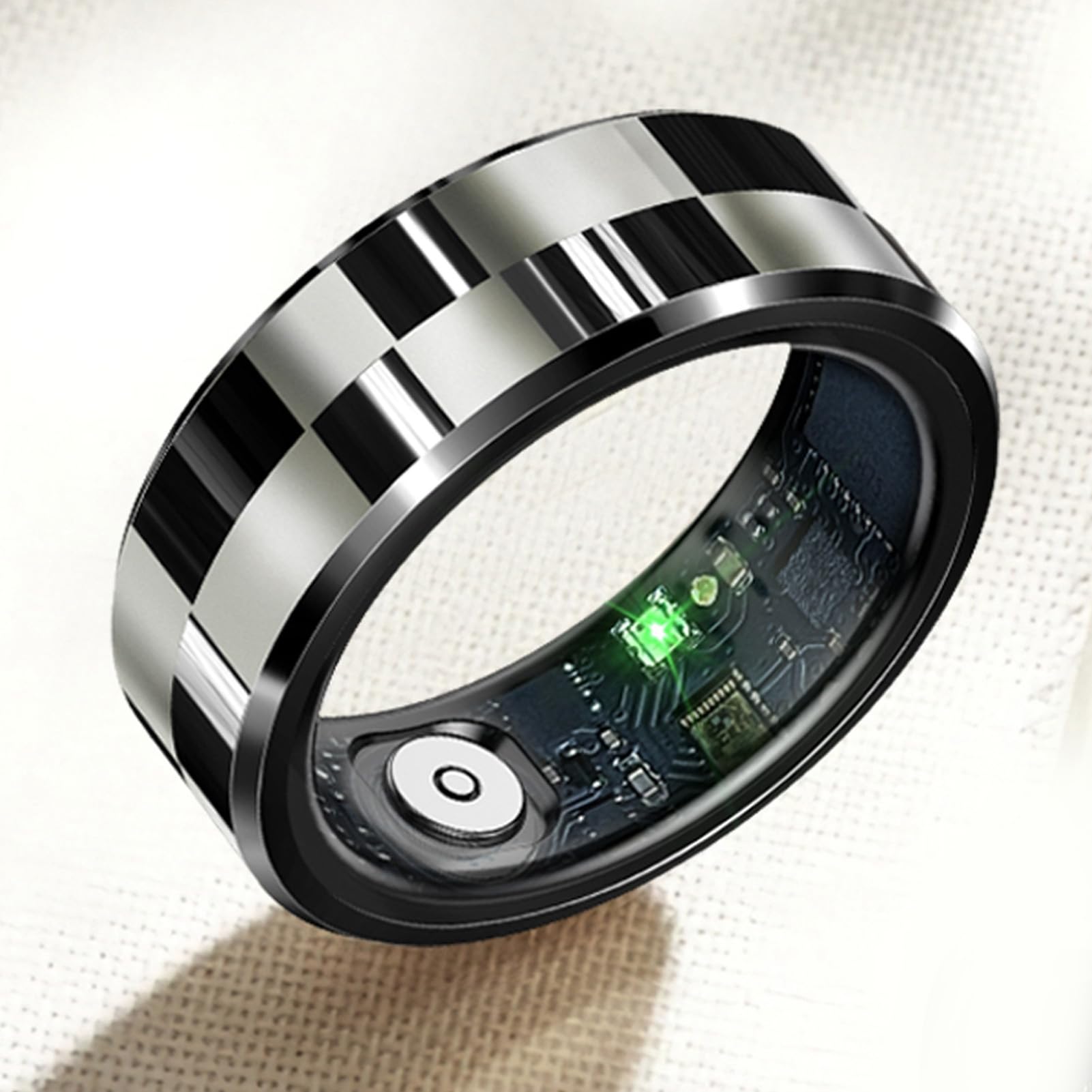 Bague Connectée de Suivi d'activité, étanche jusqu'à 5 ATM, avec Contrôle Gestuel et étui de Chargement pour Hommes et Femmes. (11#) (9#)