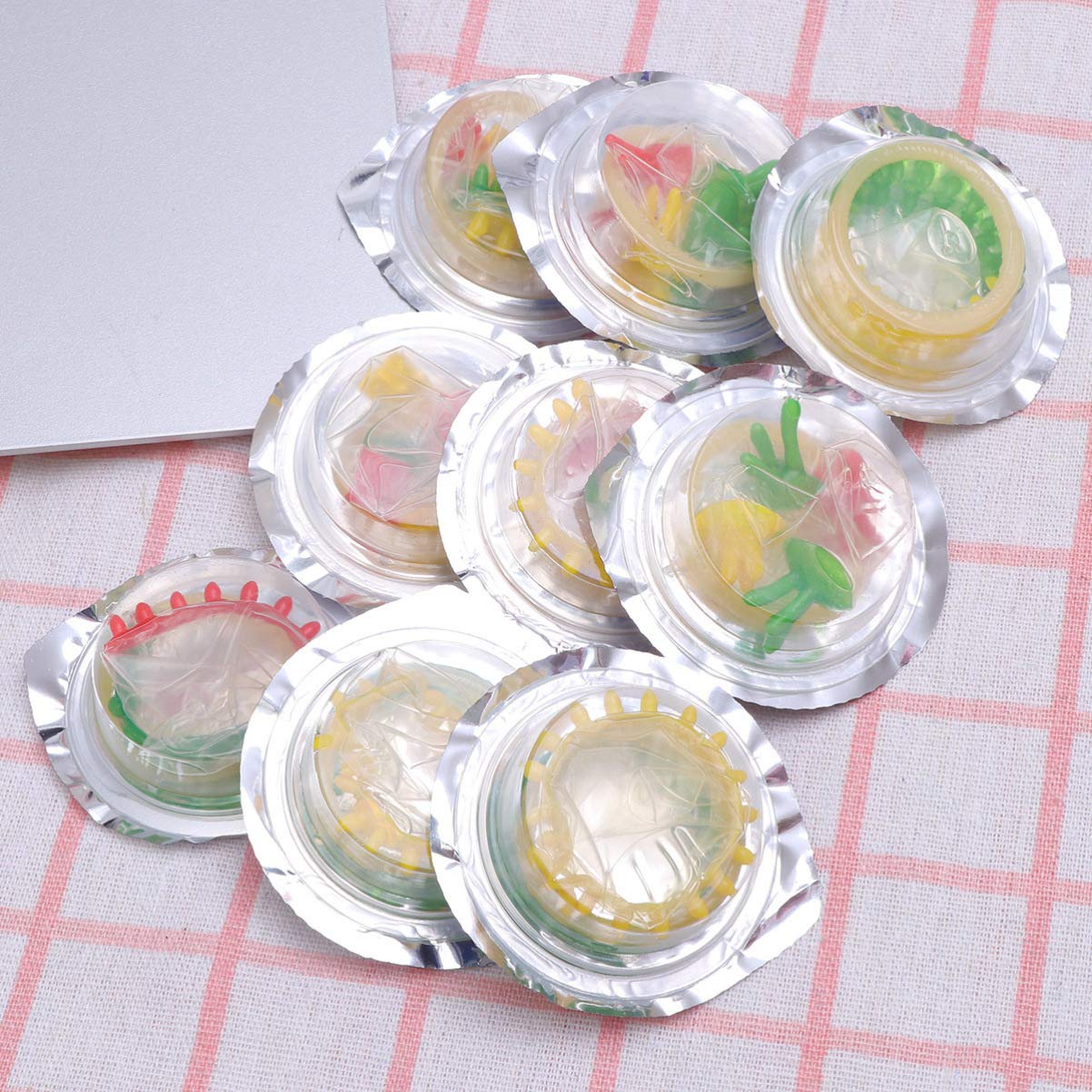 ValiCLUD - 10 preservativos conservantes lubricados ultra finos bien ajustados de látex natural punteados tachonados