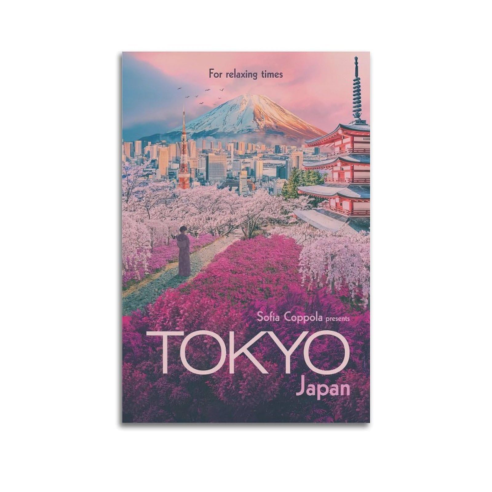 OKAHYS Vintage Travel Poster Japan Tokyo Decorative Painting Canvas Wall Artworks Picture 20x30inch(50x75cm)