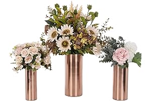 MyGift Copper Cylinder Wedding Vases