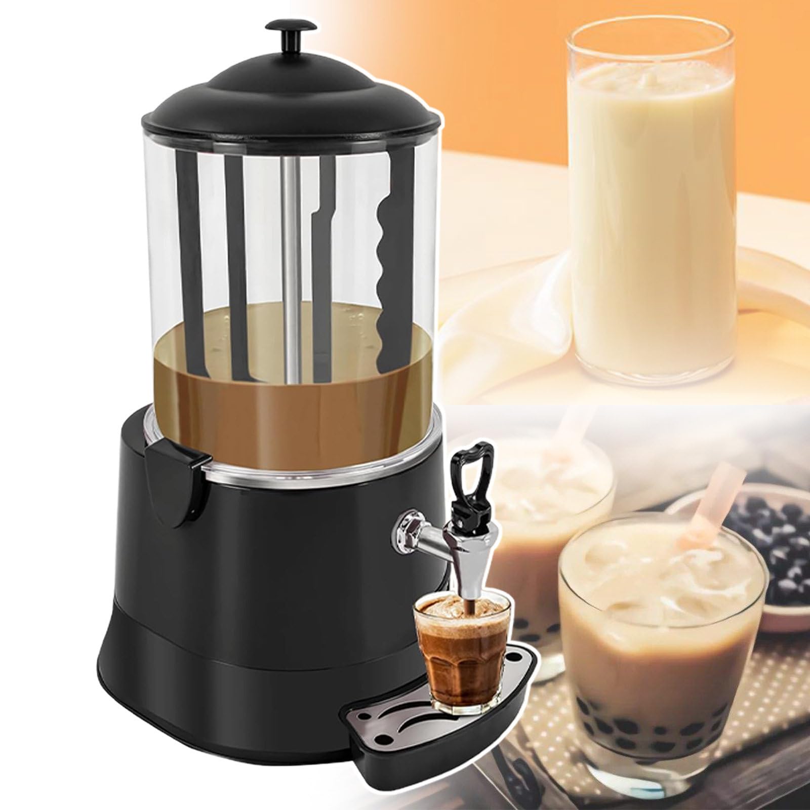 Distributore di Cioccolata Elettrica, Scalda Bevande Calde A Temperatura Regolabile, Materiale in Acciaio Inossidabile, per Riscaldare Cioccolata Calda, tè al Latte, caffè,10L
