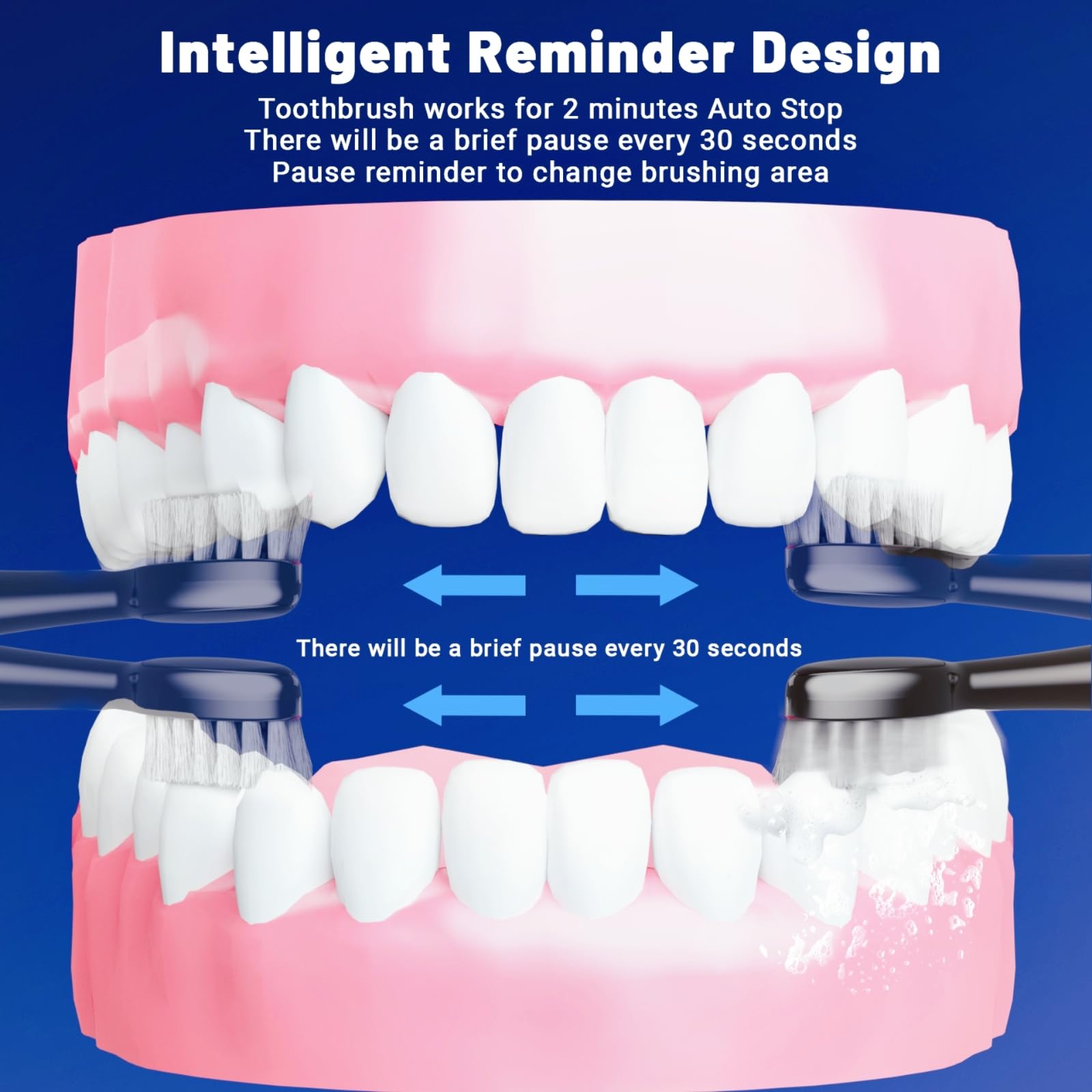 Cepillo de dientes eléctrico con hilo dental de agua, cepillo de dientes portátil, IPX8 impermeable, cabezal de cepillo y boquilla equipados, para viajes y hogar, color blanco
