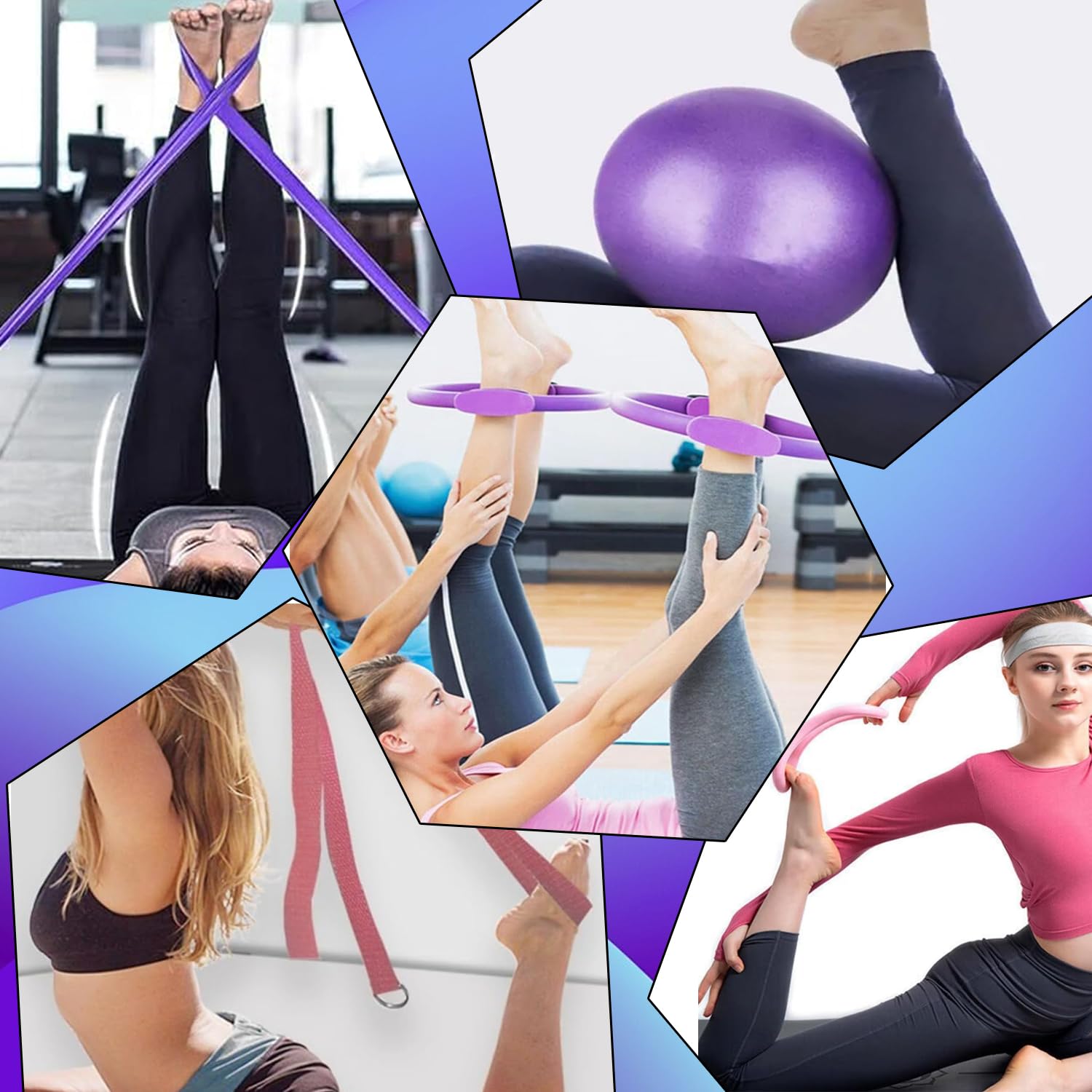 Pilates Ring Set, Pilates Rings Kit Für Frauen, Yoga Widerstandsring, Yoga Fitness Ring, Yoga Fitness Magic Circle, Yoga Ring Mit Doppelgriff, für Beine Arme und Oberschenkel Gewichtsverlust