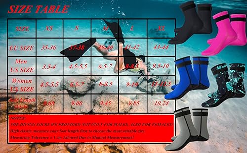 Miniatura 6 de Calcetines de neopreno de 0.118 pulgadas (0.118 in), calcetines térmicos antideslizantes para buceo, botines de agua para natación, deportes