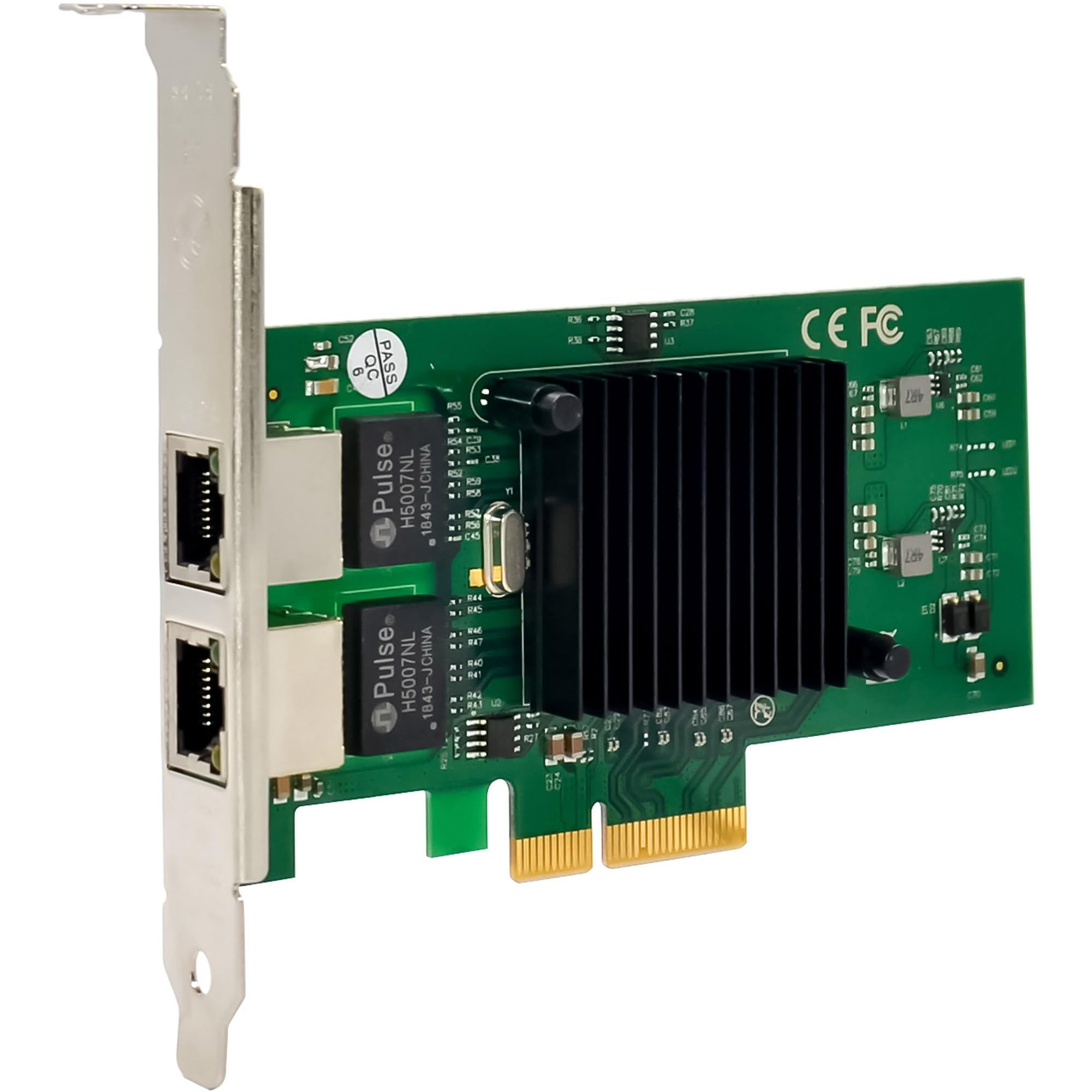 Inline Dual-Gigabit 51125B - Scheda di rete PCIe x4, Intel 82576EB, 2 x RJ45 1 Gb/s, VLAN, Jumbo Frames, slot low Profile