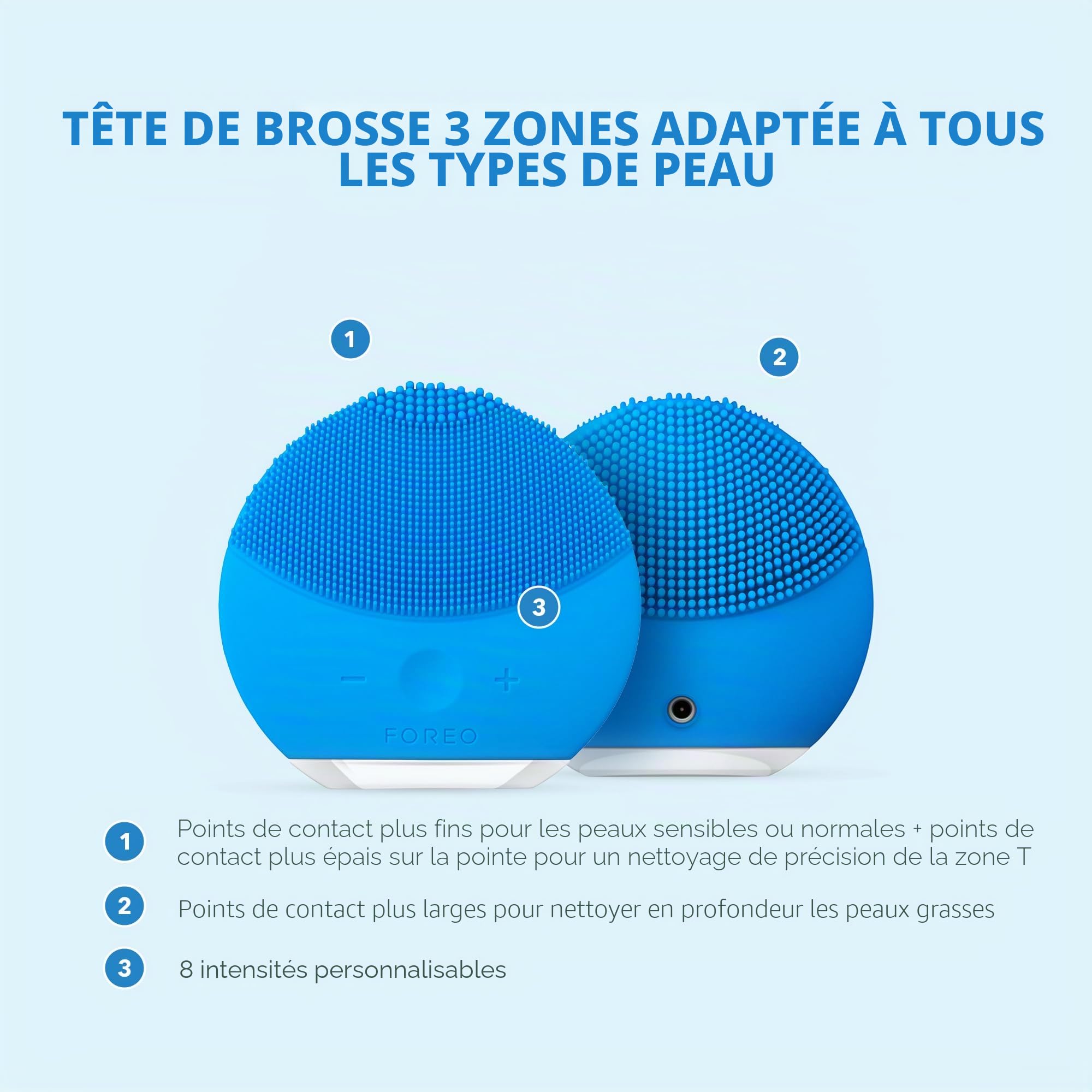 Foreo Luna Mini 2 Brosse Nettoyante Visage | Accessoires De Voyage | Massage Faciale Electrique | Soins Ultra-Hygiéniques Tous Types De Peau | Nettoyage Facile | Brosse Electrique Silicone
