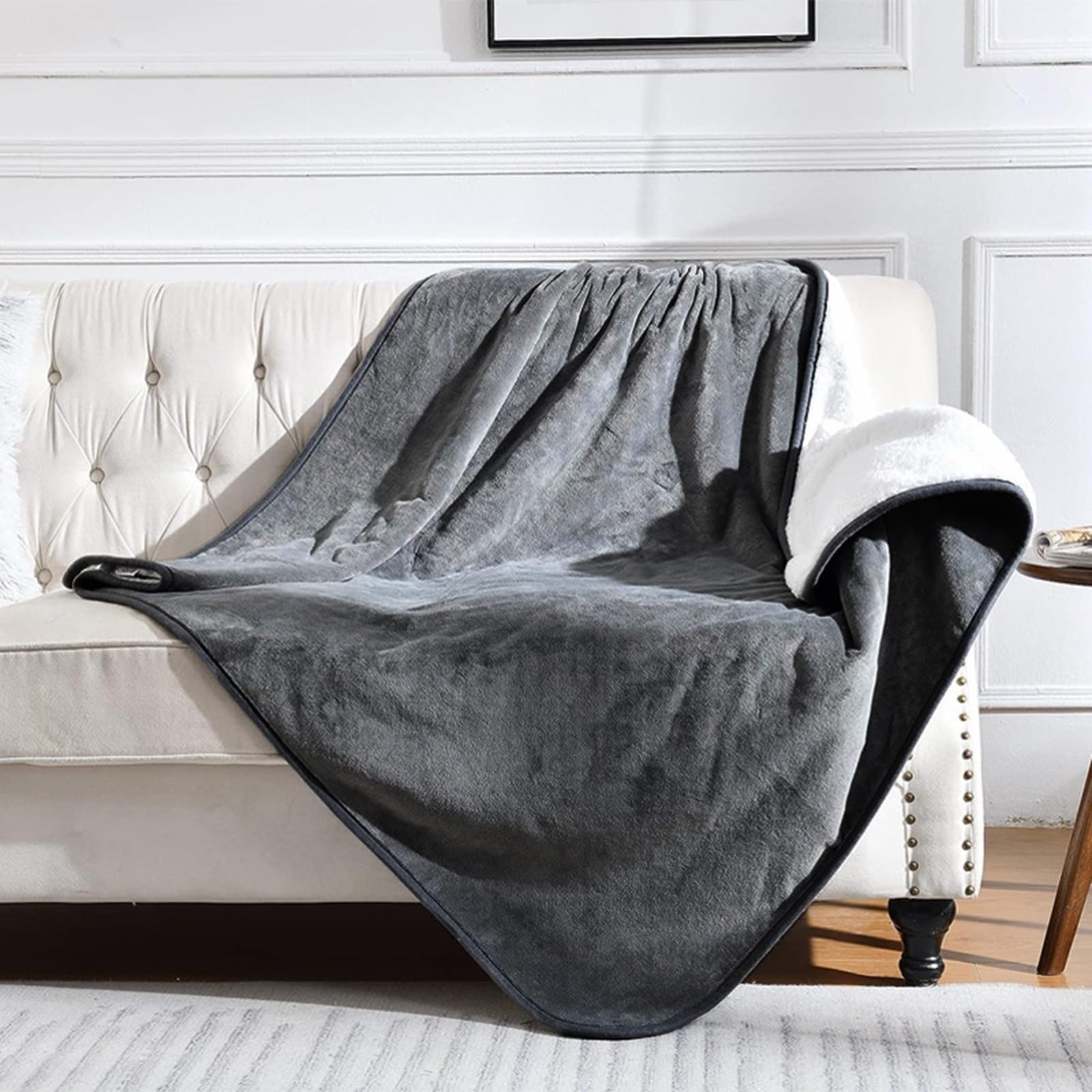 Couverture pour Chien Réversible Chien Hydrofuge Protection pour Canapé Lavable en Machine pour Chiens Et Chats (Color : Dark Gray, Size : L 100 * 160CM/39 * 63IN)