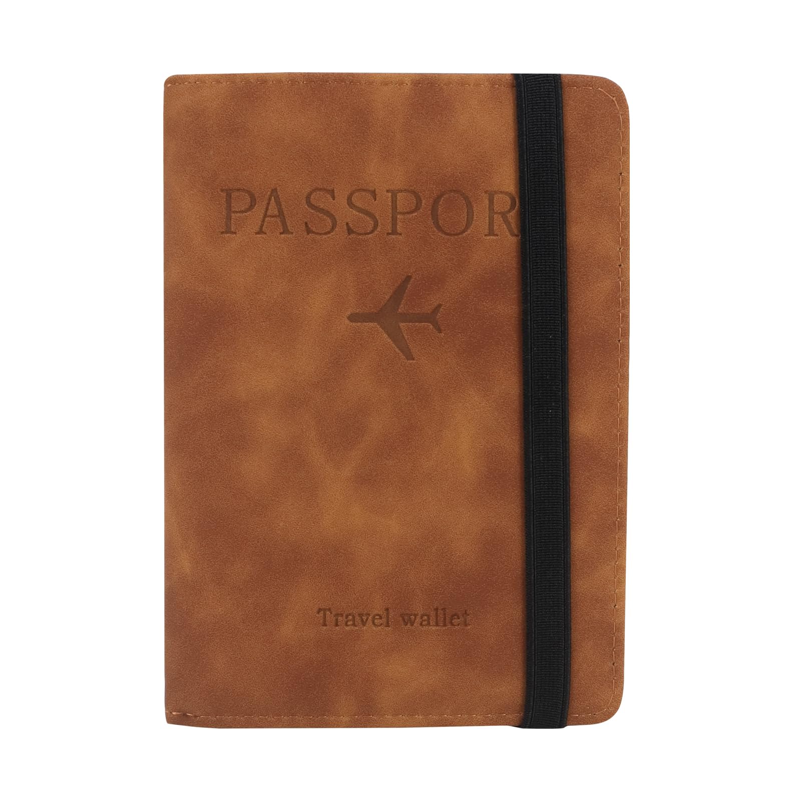 Passport Holder Cover Wallet Travelling RFID Blocking PU Leather Card Case Organiser International Travel Must Haves Accessories for Women Men (Brown)-image-39