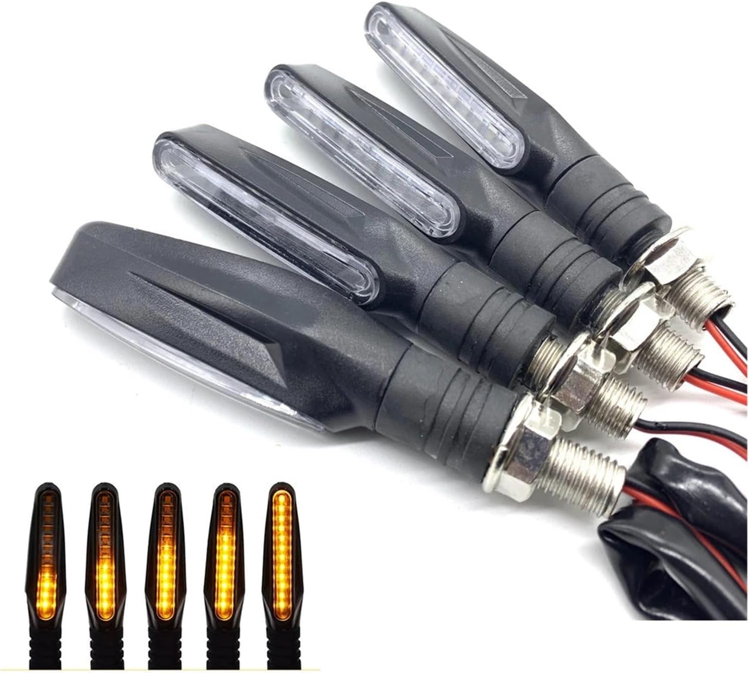 Generic Mini uniwersalne wskaźniki 4 szt. sekwencyjnych kierunkowskazów motocyklowych LED migające światła płynącej wody migające światła tylne kierunkowskazy stop