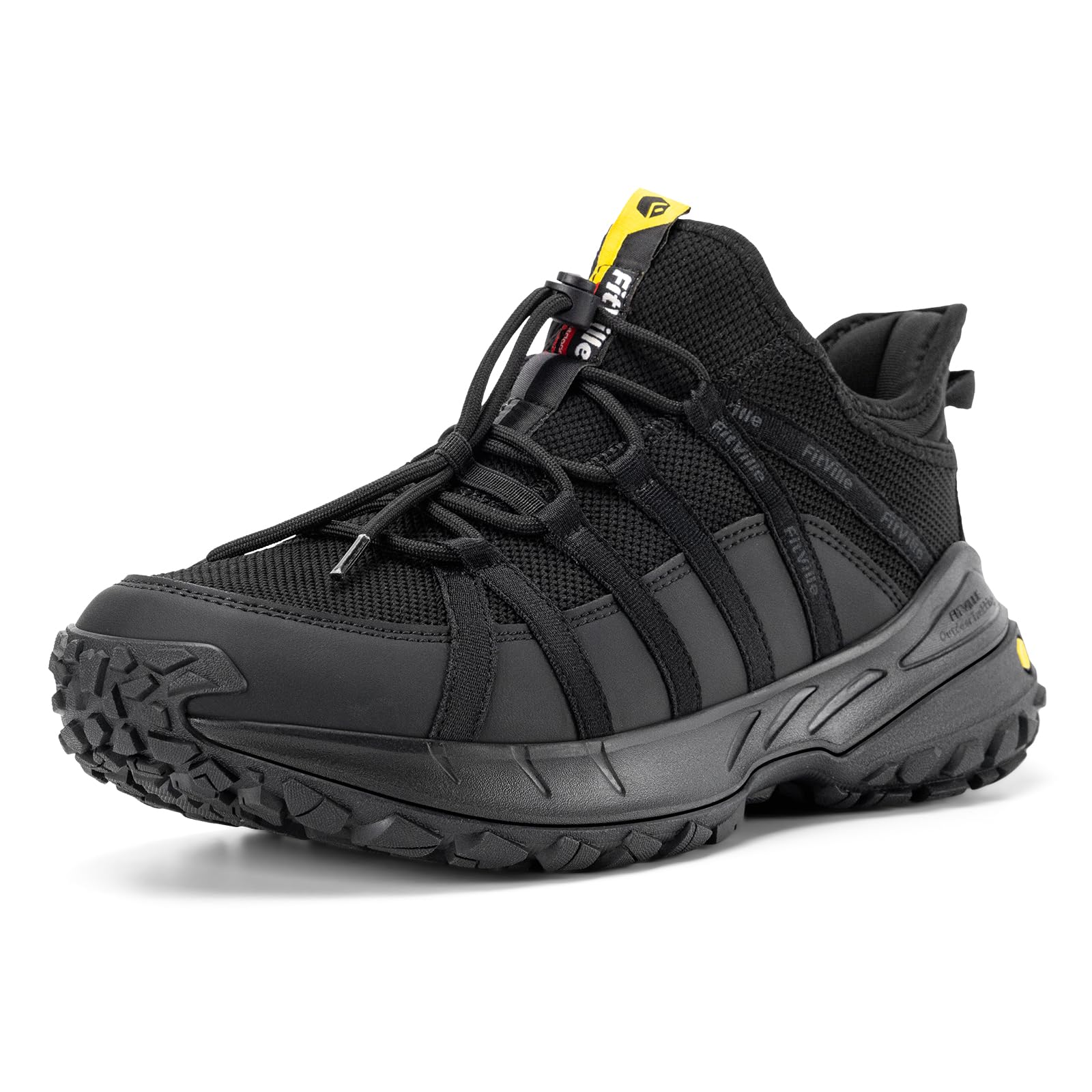 FitVille Zapatillas de Senderismo Hombre Extra Anchos Zapatos de Trekking Sin Cordones Transpirables Montaña Zapatillas Ligeros para Caminar Exterior Antideslizantes