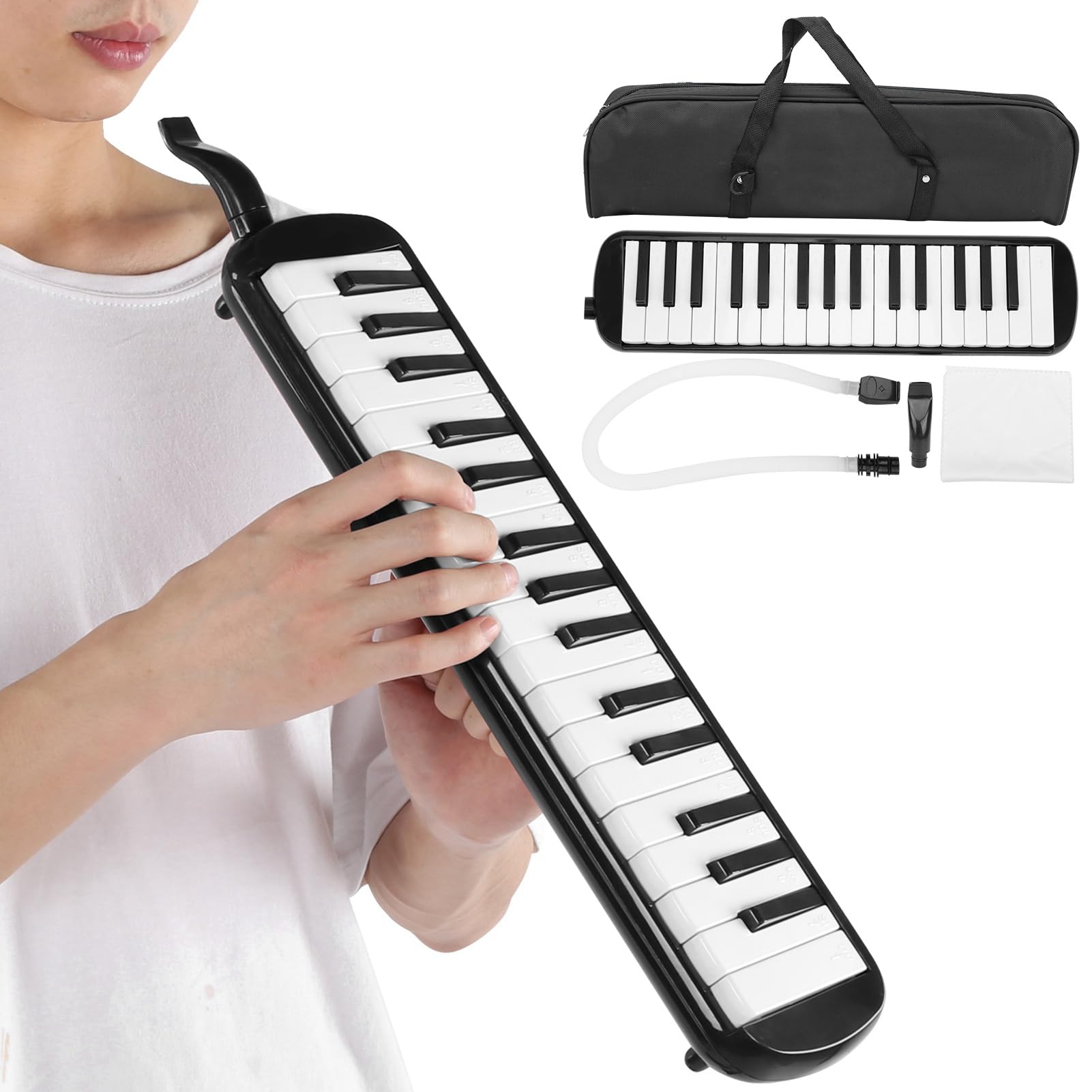 Tyenaza Melódica de 32 Teclas, Melodica Instrumento Musical de Viento Clave, Melódica con Estuche y Boquilla Instrumento, para Estudiantes, Principiantes, Artistas Profesionales, Amantes de la Música