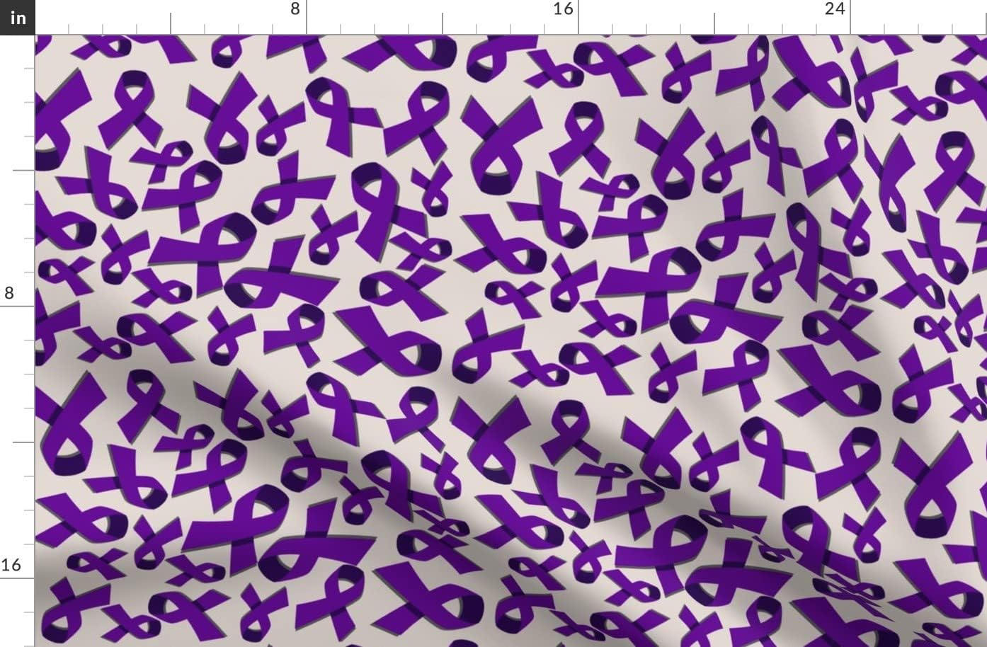 Spoonflower Fabric - Purple Awareness Cancer Animal Printed on Organic Cotton Sateen Fabric by The Yard - Sewing Quilting Apparel Home Decor