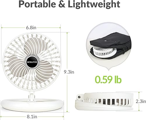 Miniatura 4 de MCELITOR Ventilador de escritorio pequeño ventilador USB de 8 pulgadas pequeño ventilador de mesa personal silencioso para dormitorio oficina hogar