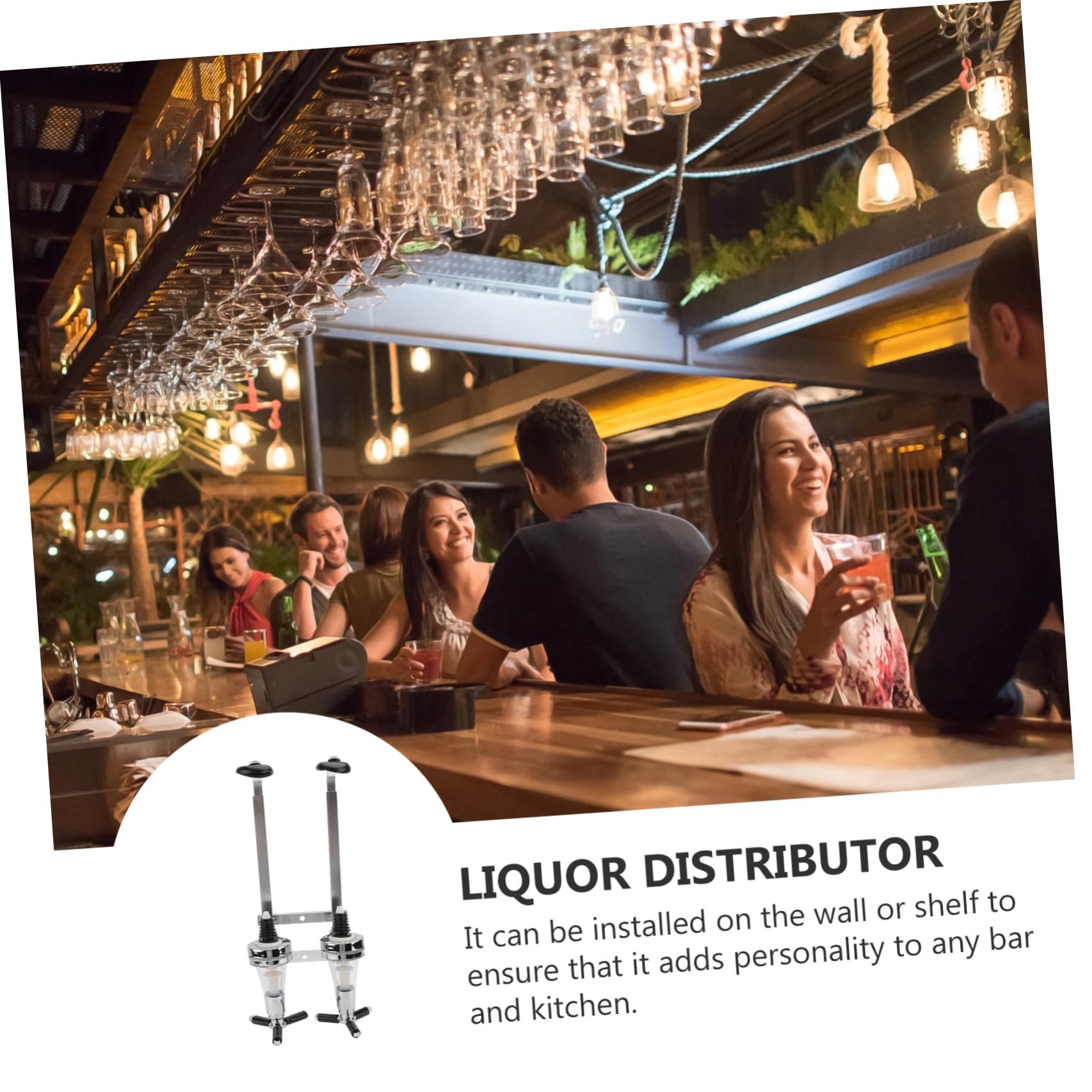 ULTECHNOVO Dispensador de Vino Montado Pared Resorte Boca Abajo para Botellas para Dispensadores de Licor y Bebidas