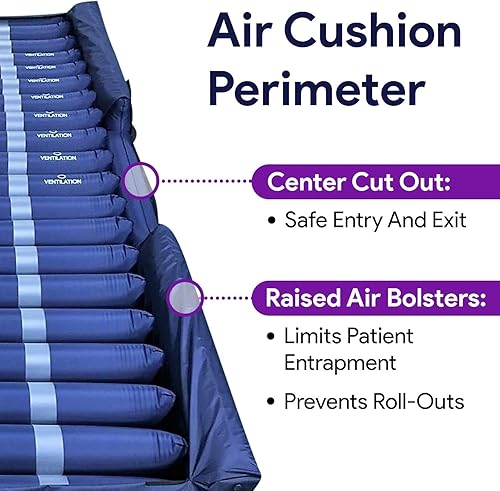 Miniatura 3 de Colchón de presión alterna de baja pérdida de aire 36 x 80 x 8 pulgadas11 pulgadas base de celda en la celda perímetro de aire lateral colchón de