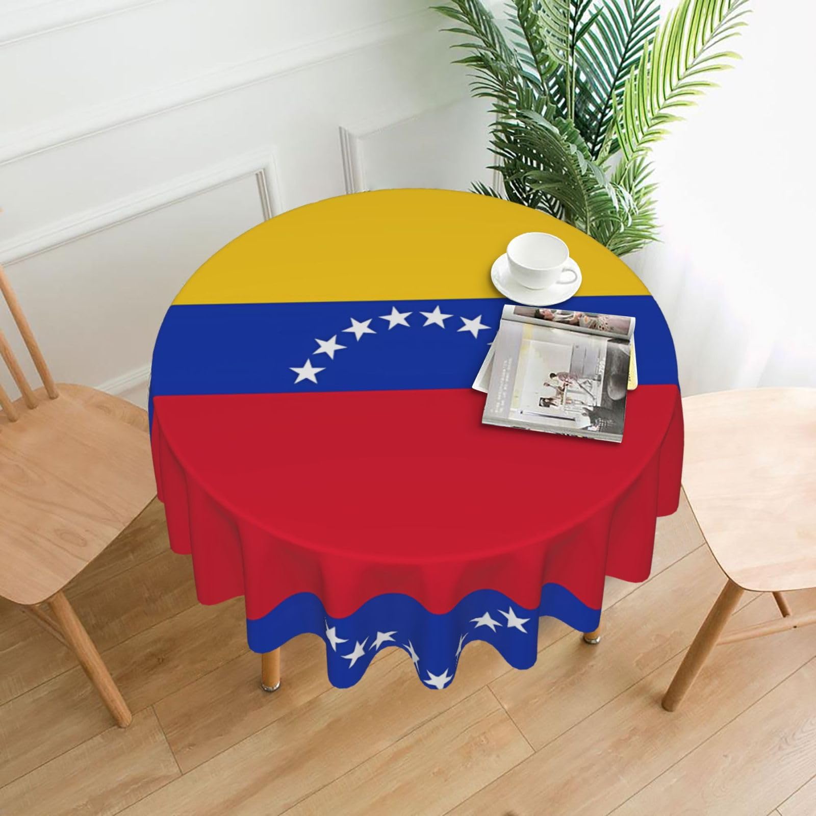 hhxvcv Flag Of Venezuela Round Tablecloth – Dining Table Cover