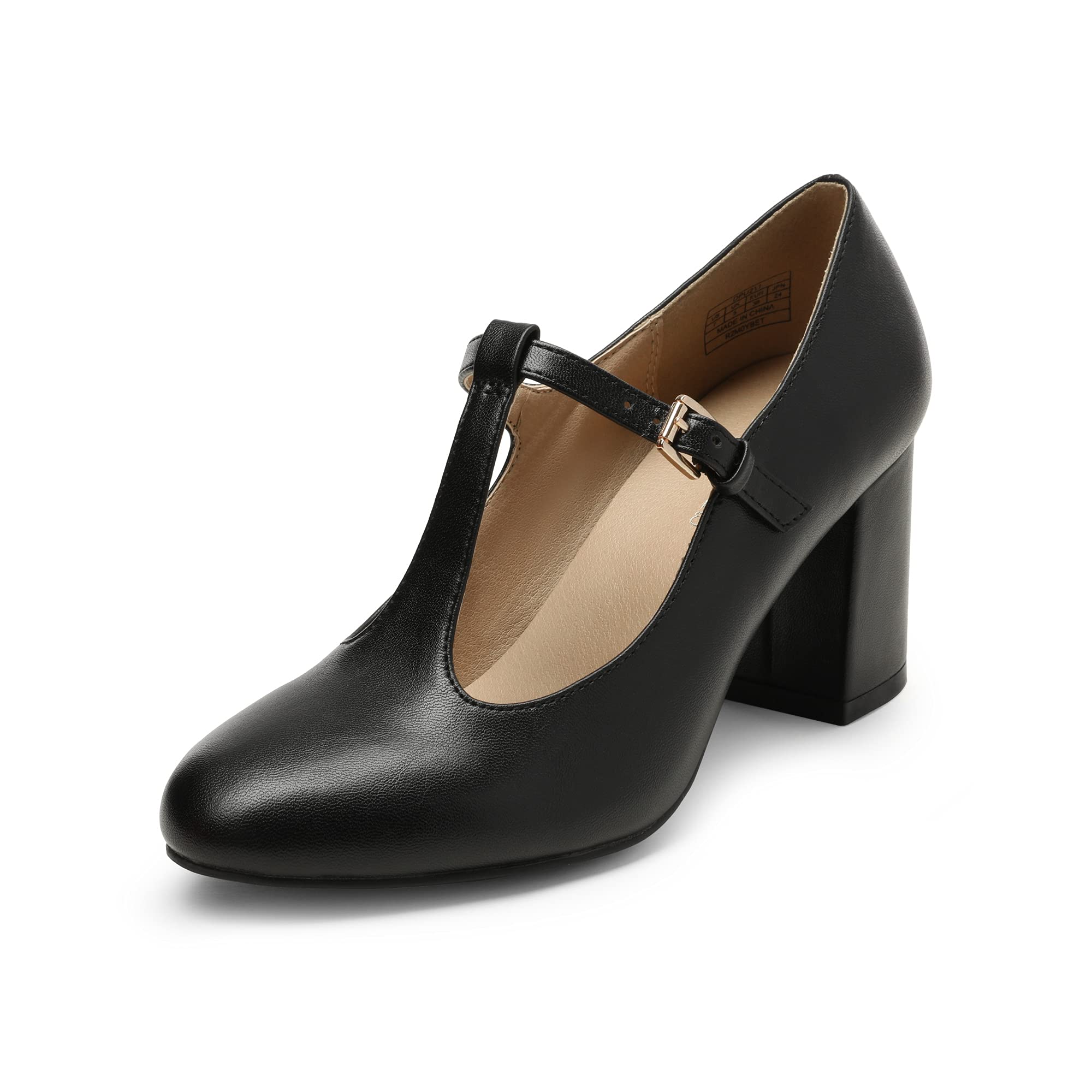 DREAM PAIRSLow Chunky Heels for Women T-Strap Mary Jane Pumps Wedding Dress Shoes