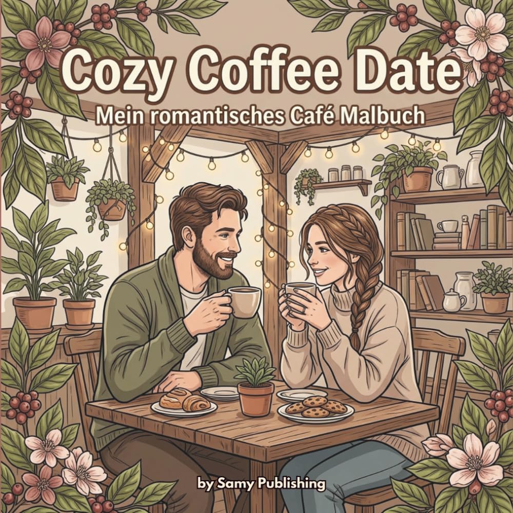 Cozy Coffee Date – Mein romantisches Café Malbuch: 40 detailreiche Ausmalbilder mit Paaren bei gemütlichen Kaffee- und Café-Dates voller Wärme und ... und Erwachsene (Die Cozy Couple Kollektion)