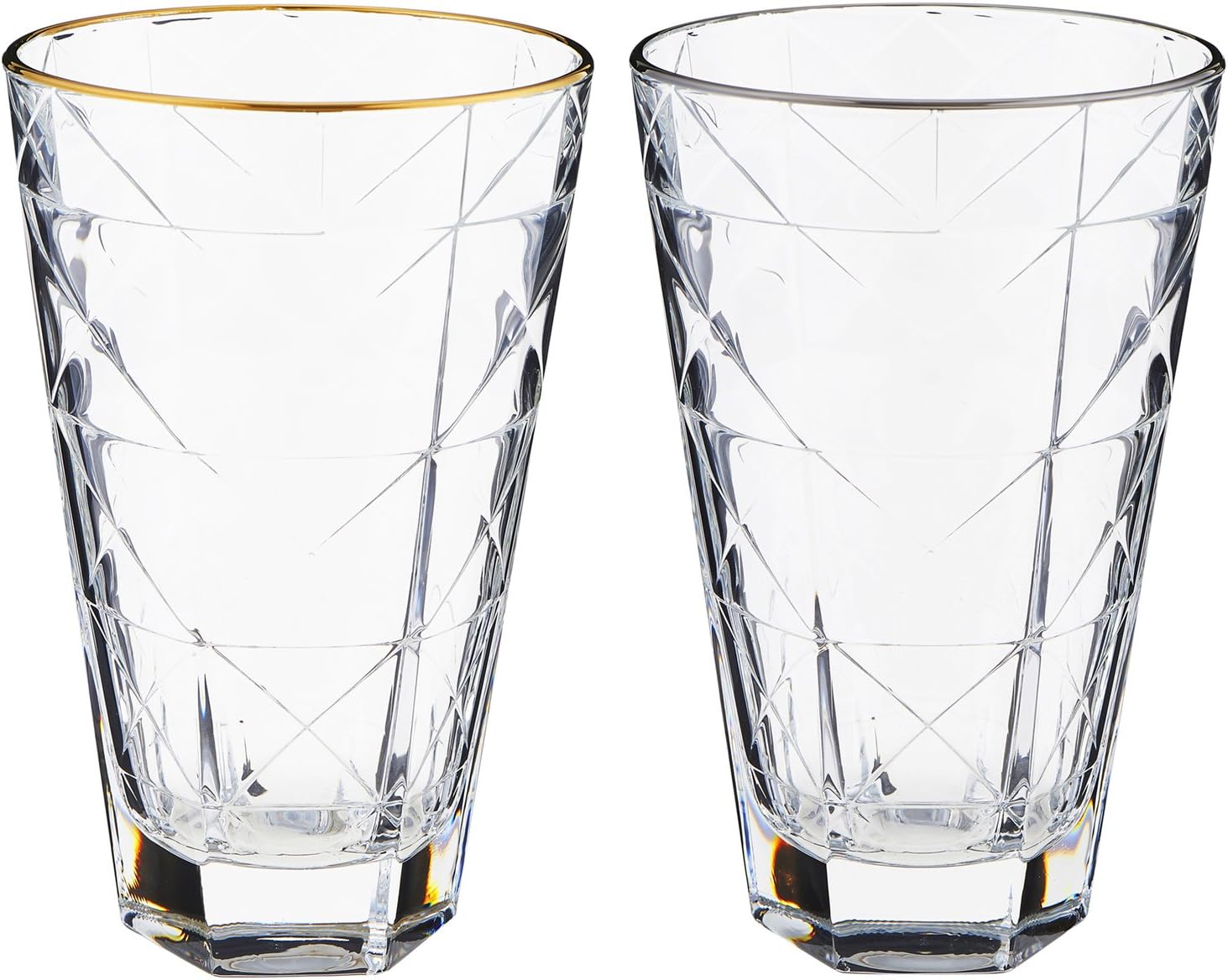 Vetri Carre Prestige Tumbler/Highball Pair Gold & Platinum