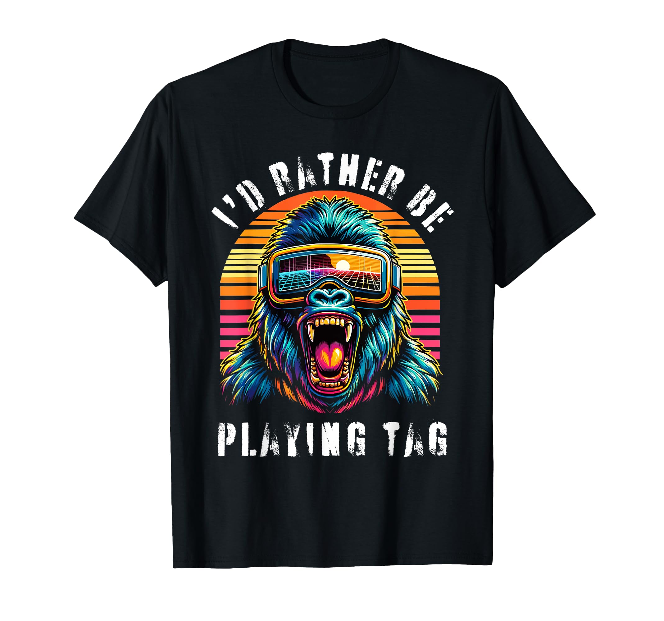 I'd Rather Be Playing Tag Ape Monkey Tag Primate VR Game T-Shirt