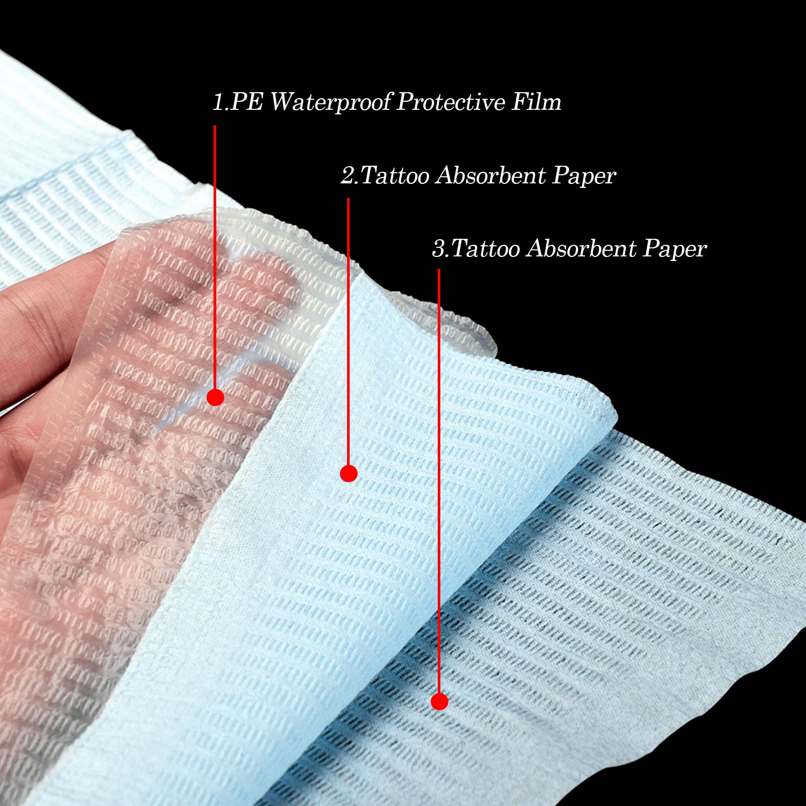 Bavettes Dentaires: 50 Pièces Jetables Imperméables, Haute Absorbance, Pour Cliniques Dentaires, Stations De Tatouage Et Salons (45 x 33cm, Bleu)