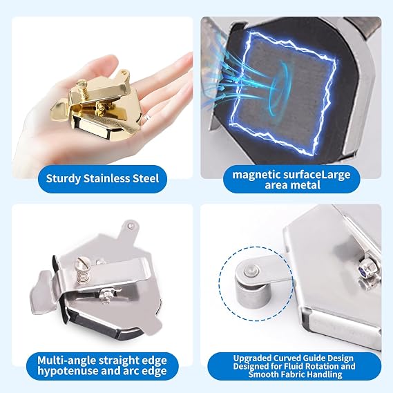 Magnetic Seam Guide 2025 New Upgraded Arc Design Magnetic Sewing Guide for All Sewing Machine, Edge Retaining, Positioning, Anti-Curling,Pressing of Top Stitching,Sewing Machine Presser Foot