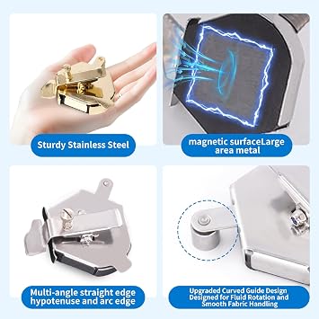 Magnetic Seam Guide 2025 New Upgraded Arc Design Magnetic Sewing Guide for All Sewing Machine, Edge Retaining, Positioning, Anti-Curling,Pressing of Top Stitching,Sewing Machine Presser Foot