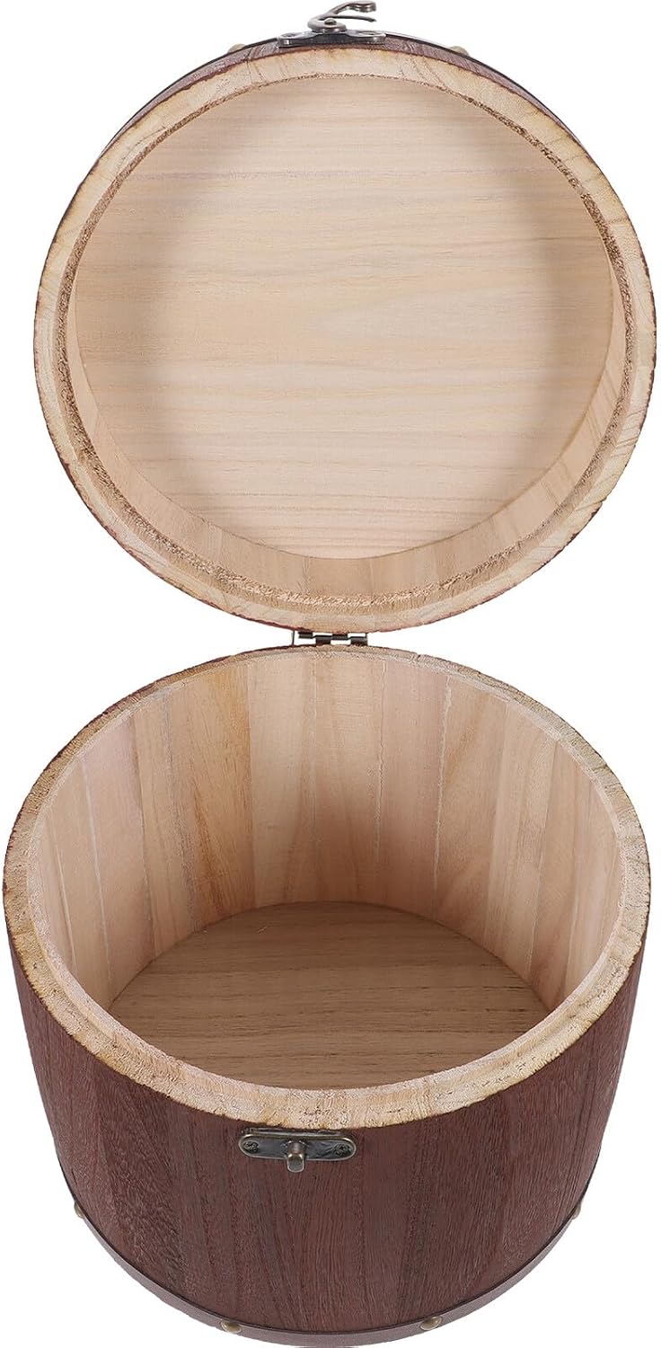 KICHOUSE Wooden Kitchen Ingredient Canister with Lid, Sealed Tea and Coffee Storage Jar, Large 25x25x20cm Food Storage Container for Pantry Organization and Home Use