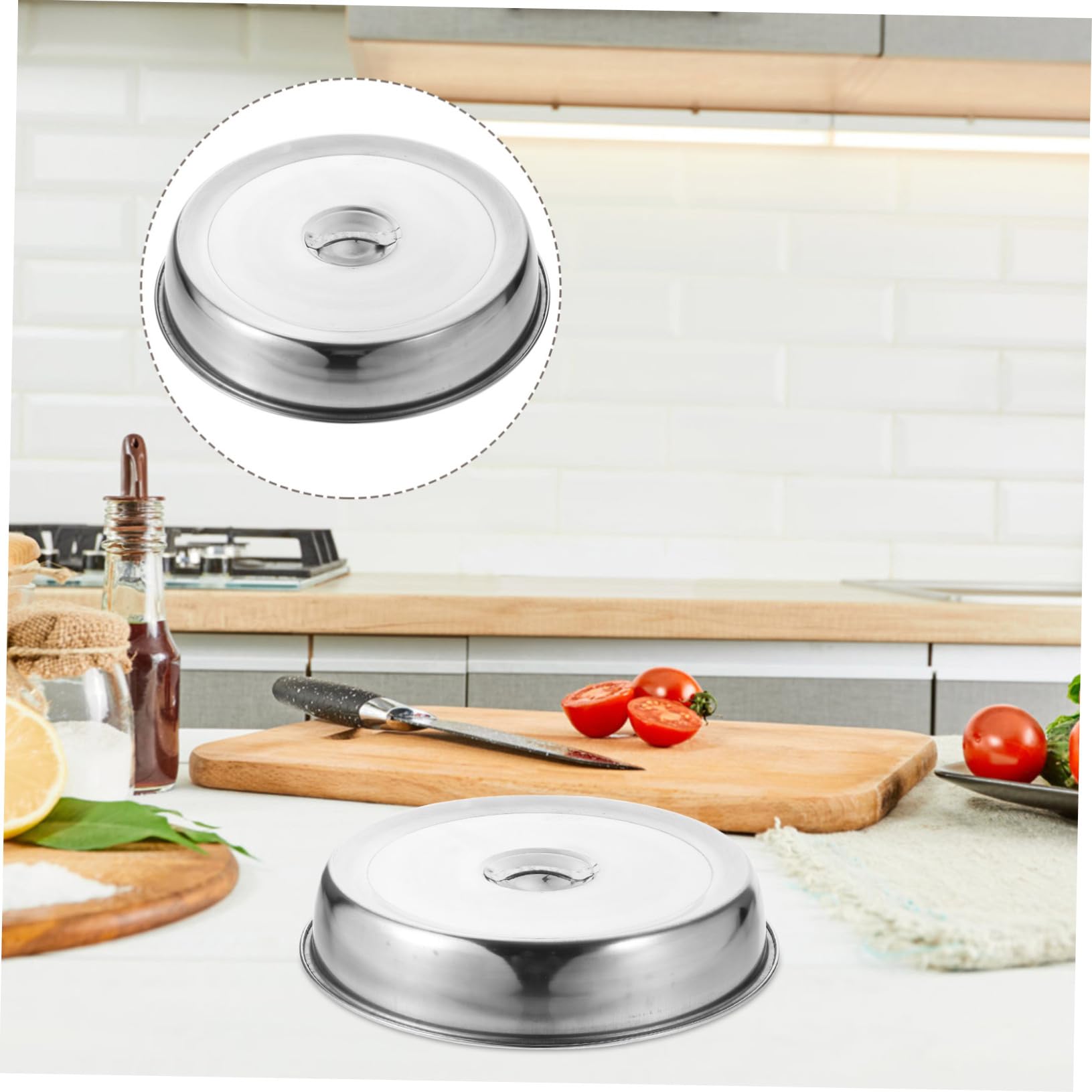 Couvercle En Acier Inoxydable Doré 22,5 Cm - Protection Anti-éclaboussures Pour Steak, Barbecue, Cuisine