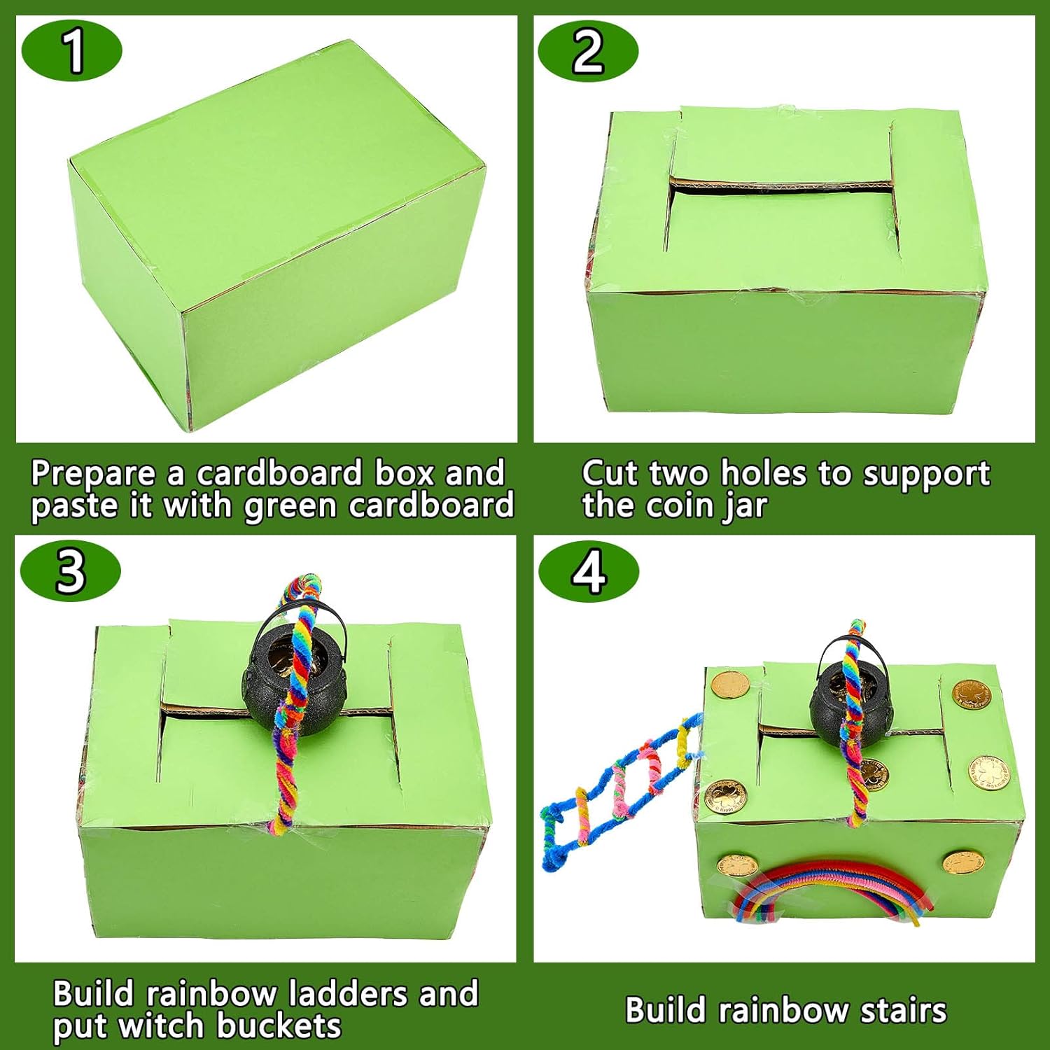 聖パトリックの祝日 324ピース グリーンペーパー 20枚 聖パトリックのゴールドコイン 100枚 フラシ天メタルストリップ 200