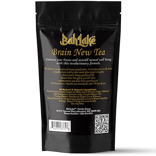 Miniatura 2 de Brain New Tea - Claridad mental, suplementos para la memoria y el aumento de la concentración, nootrópico, alivio de la niebla cerebral con bacopa,