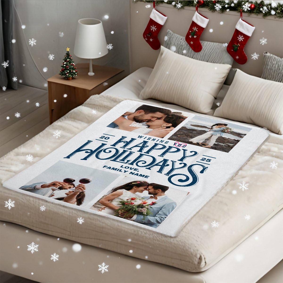 Manta personalizada con 4 fotos para pareja, pareja o cónyuge, regalos personalizados para bebé, niña, niño, para cumpleaños, Navidad, familia, marido, esposa, mamá, papá, amigos