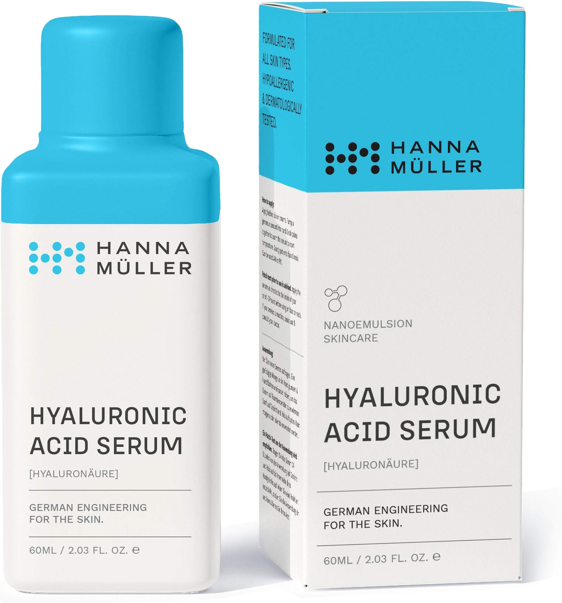 Pure Hyaluronic Acid Serum for Face - Anti Wrinkle + Anti Aging Hyaluronic Acid Serum for Face with Vitamin C & E, Hydrating, Plumping and Smoothing Face Serum for Women, Hydrating Serum - 60ml