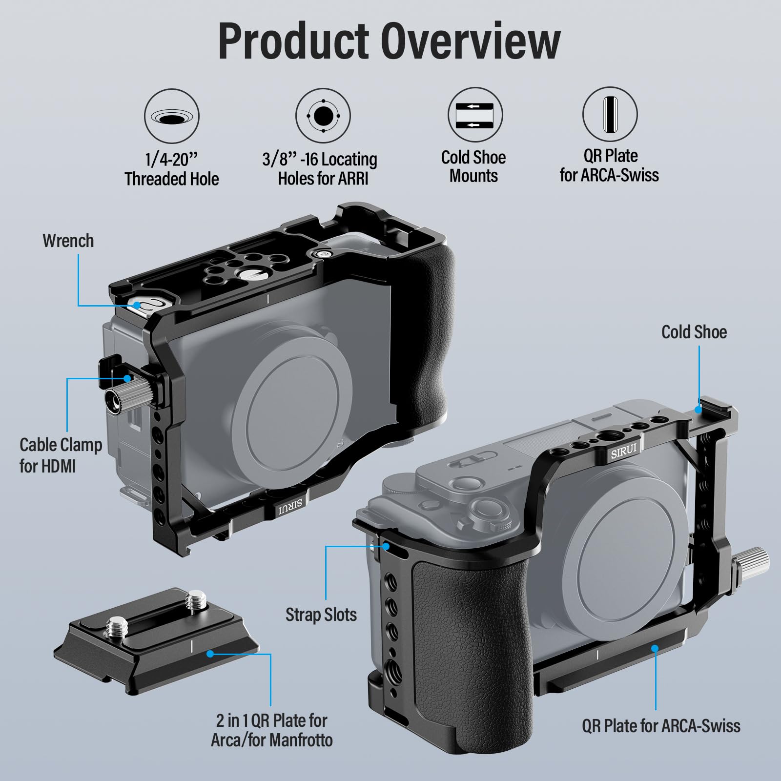 Amazon.co.jp: SIRUI カメラケージ Sony ZV-E1用 シリコングリップと 