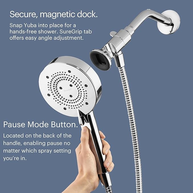 Regadera de mano Brondell Nebia Yuba HaloNetic Chrome miniatura 5