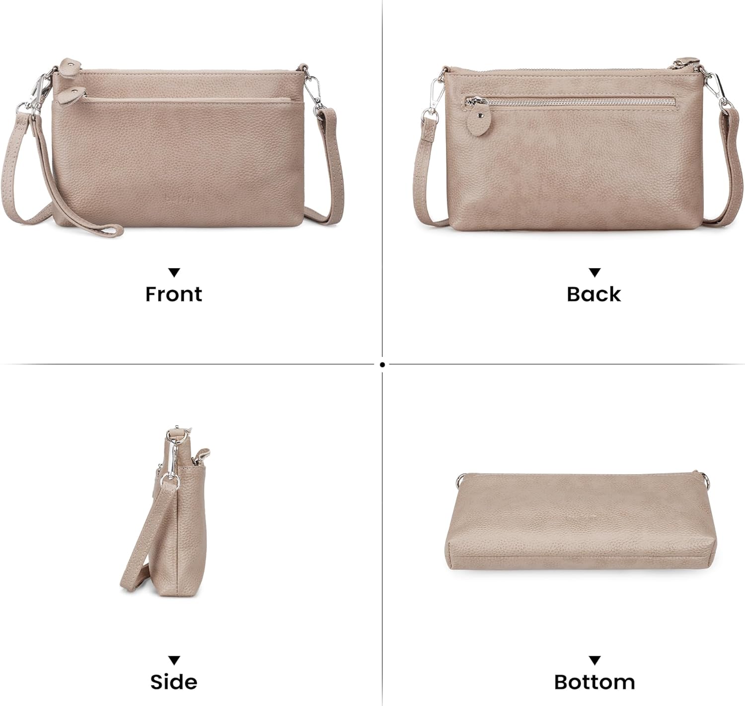 befen Genuine Leather Wristlet Clutch Wallet Purses with RFID Blocking, Small Crossbody Bags Shoulder Handbag for Women - Image 7