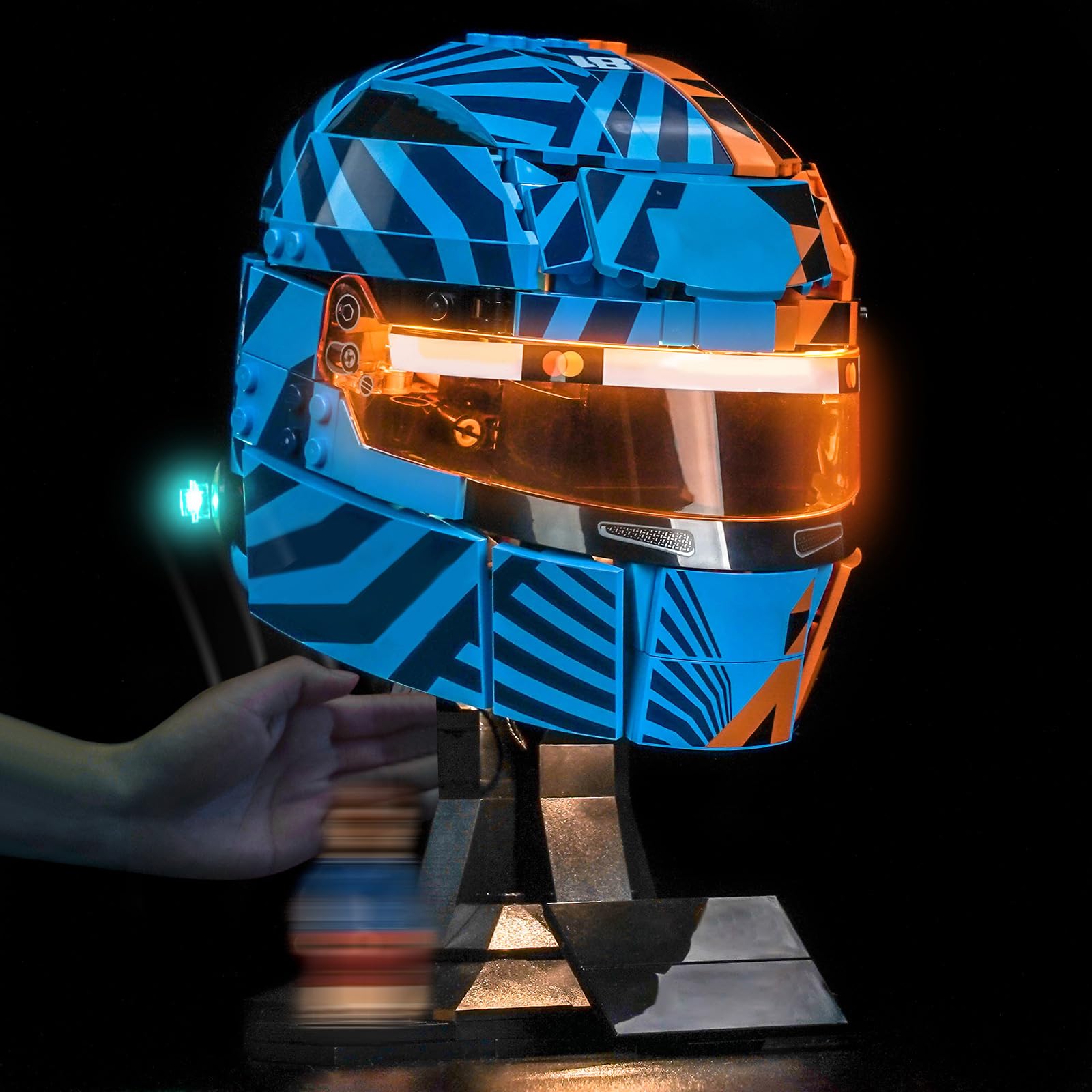 Light Control Led Light Set Compatible with Lego 43017 McLaren MasterCard F1 Team Oscar Piastri Helmet (No Model), Decoration Lighting Set Compatible with Lego Oscar Piastri Helmet Building Blocks