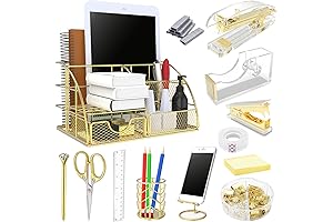 13-Piece Gold Desk Organizer That Will Keep Your Workspace Tidy