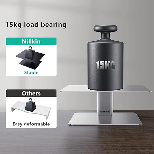 Miniatura 7 de Nillkin Soporte de monitor para escritorio, soporte de monitor de computadora de altura ajustable, soporte ergonómico de aluminio para monitor de