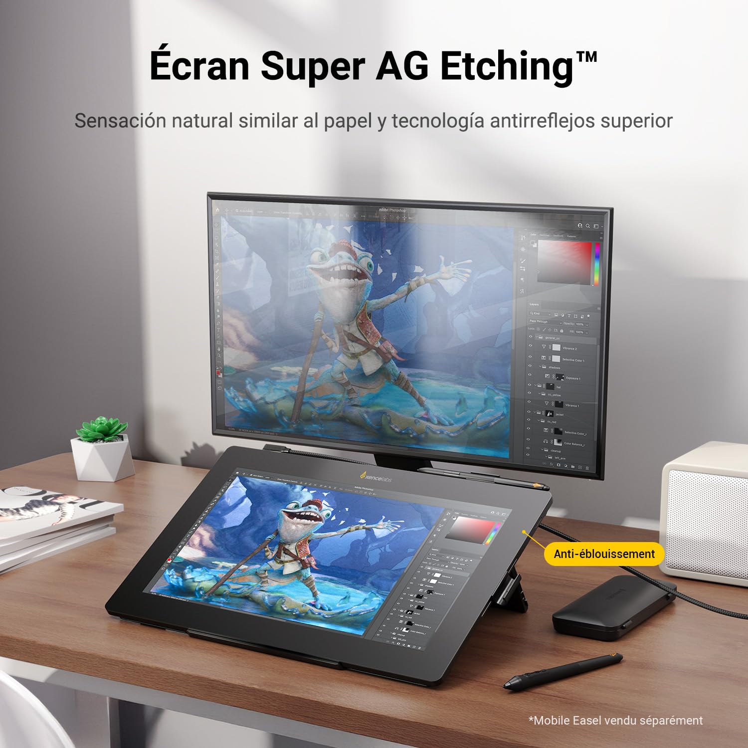 Xencelabs Pen Display 16 Lite Professionnelle 4K OLED Tablette Graphique Portable avec Écran 16 Pouces avec 2 Stylets v2 sans Pile