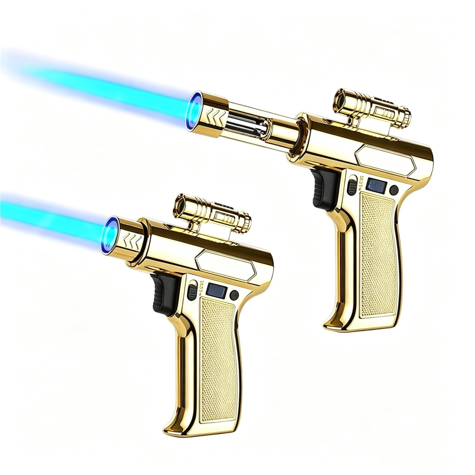 Extendable Butane Torch Lighter, Windproof Jet Flame with Safety Lock