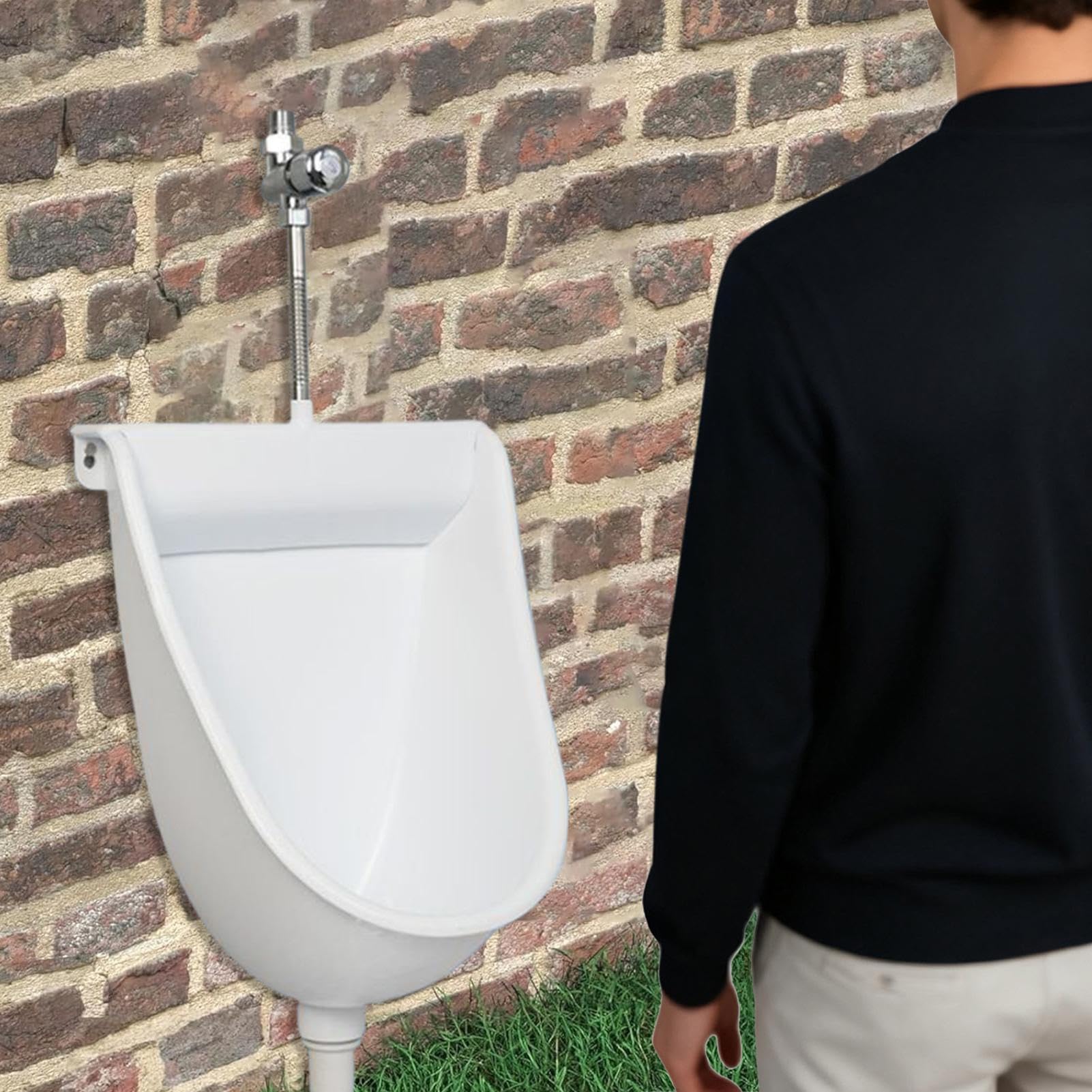 Toilettes flottantes – Toilettes pour homme avec chasse d'eau, urinoir mural | pour extérieur, dortoir, jardin, camping-car, appartement, papa, petit ami, grand-père