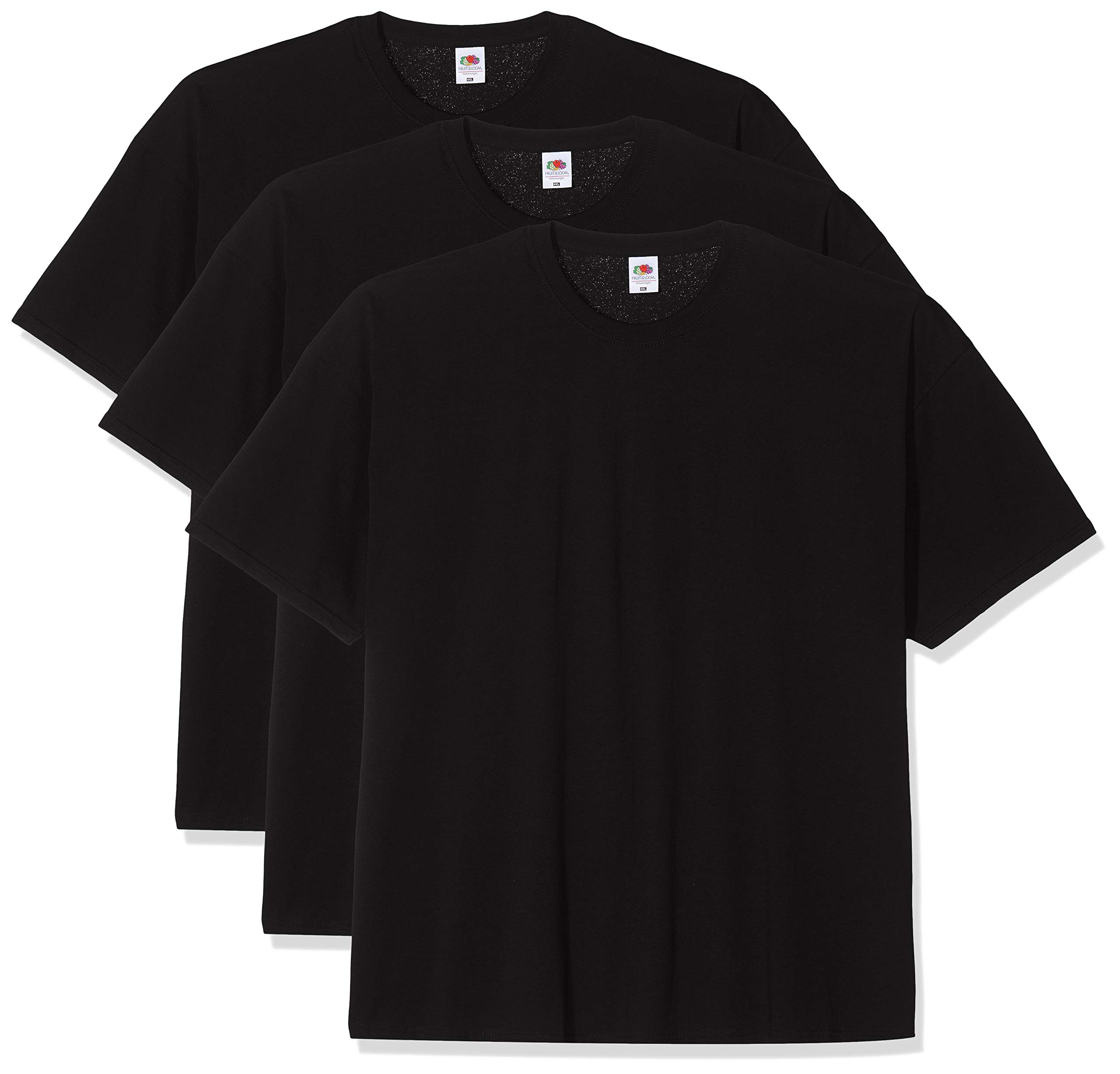 Fruit of the Loom Men's Valueweight Tee, 3 Pack Regular Fit Crew Neck Short Sleeve 3 T - Shirt, Black (Black 36), Medium (Manufacturer Size:M)
